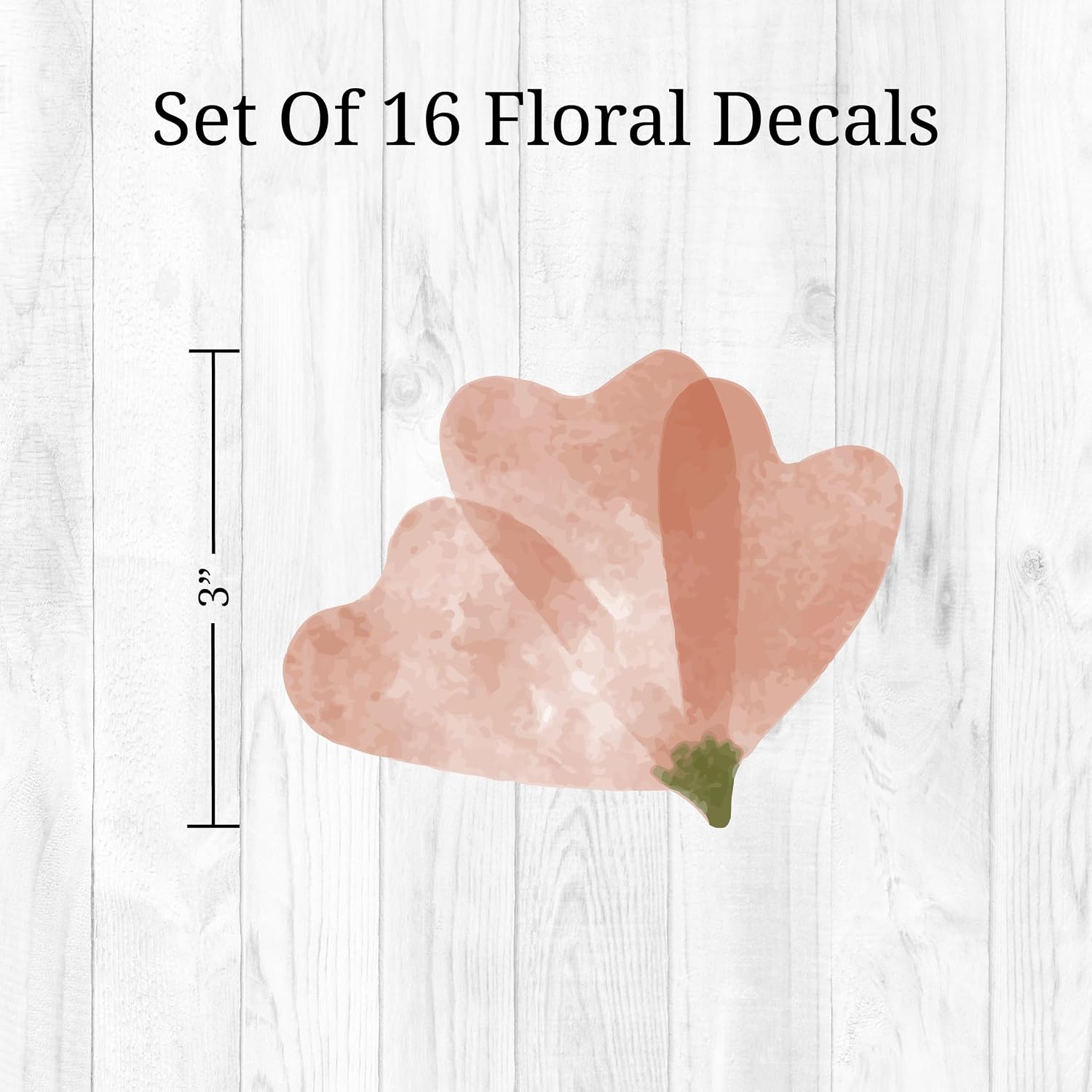 Watercolor Flower Wall Decals / Watercolor Boho Flowers / Set of 16