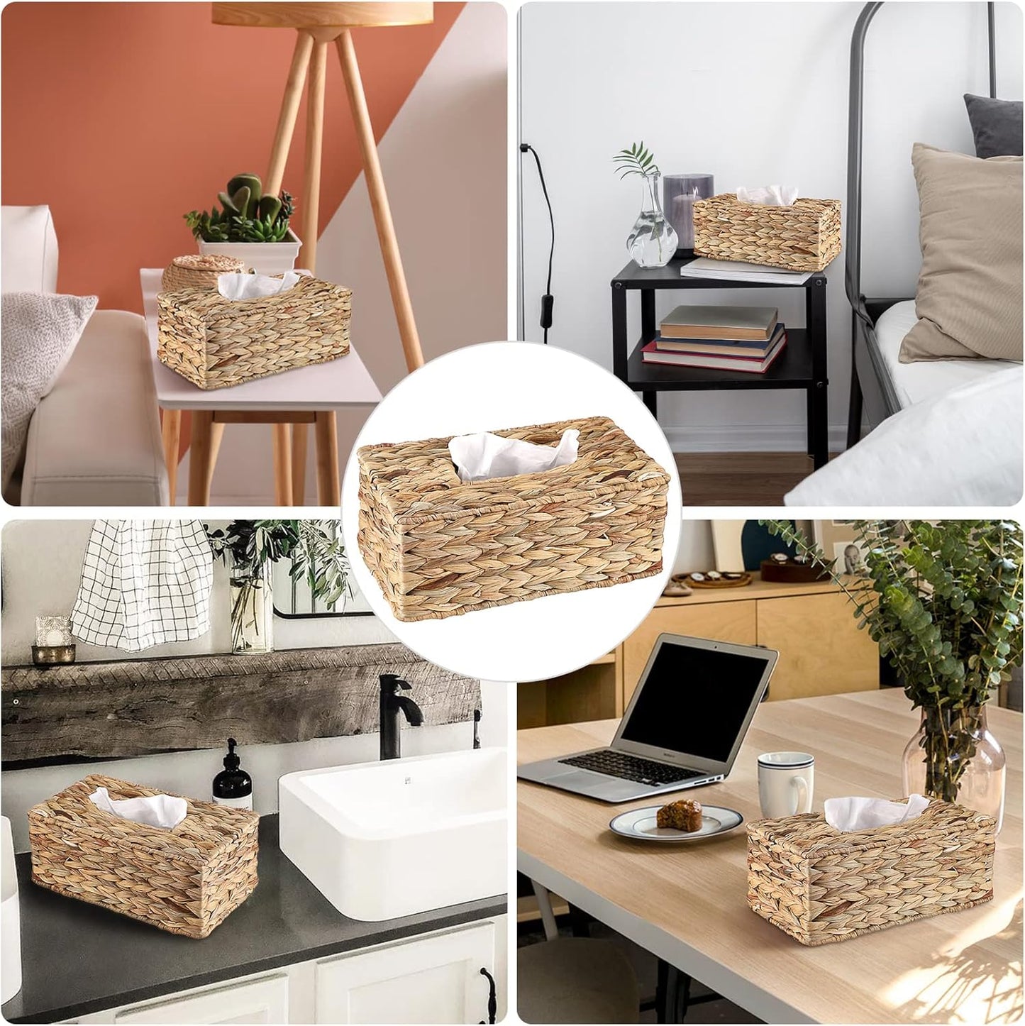 Tissue Box Cover Water Hyacinth Tissue Box Rectangular Tissue Holder / 11 x 6.7 / Inch/rectangular