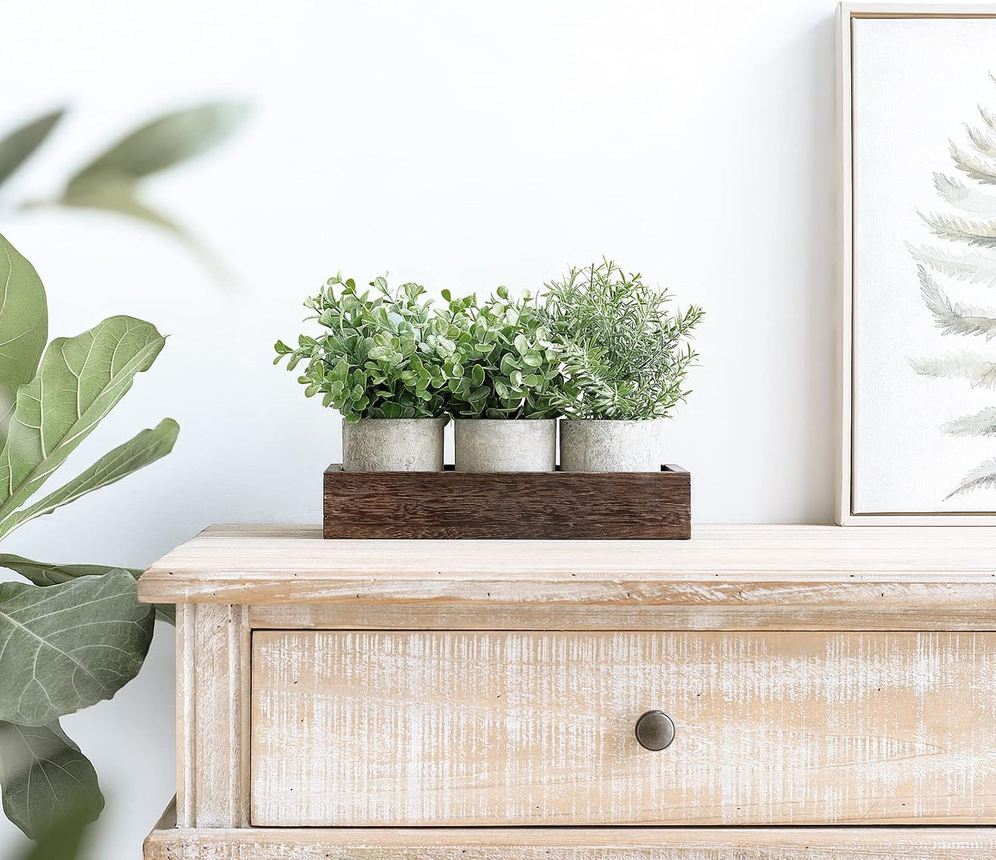 Wood Tray Centerpiece Table Decorations / Set of 3