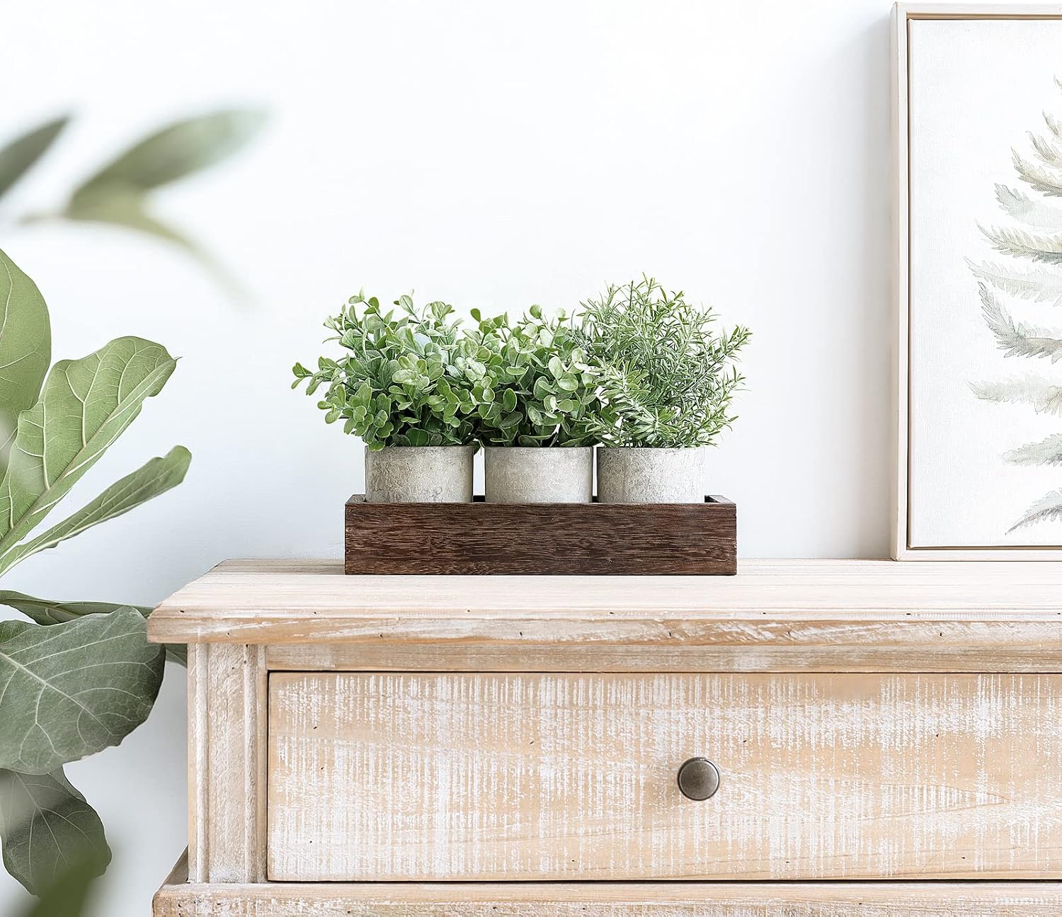 Wood Tray Centerpiece Table Decorations / Set of 3