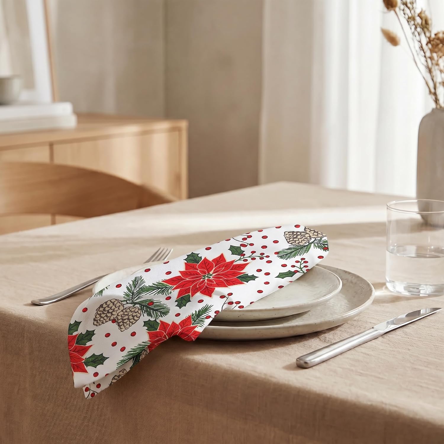 Urban Villa Cloth Napkins Cotton 20x20 (Set of 12) Pinecone
