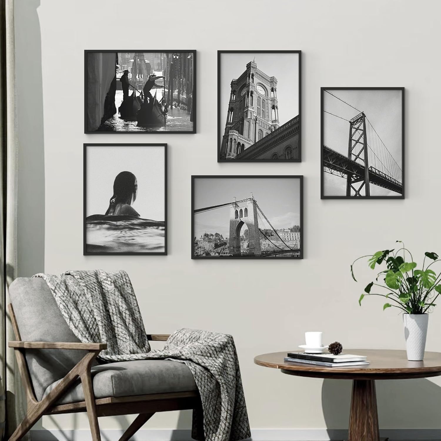 18x24 Frame Black 5 Pack, for Horizontal or Vertical Wall Mounting | Poster Frames 18 x 24, for Photos, Artwork; Fits