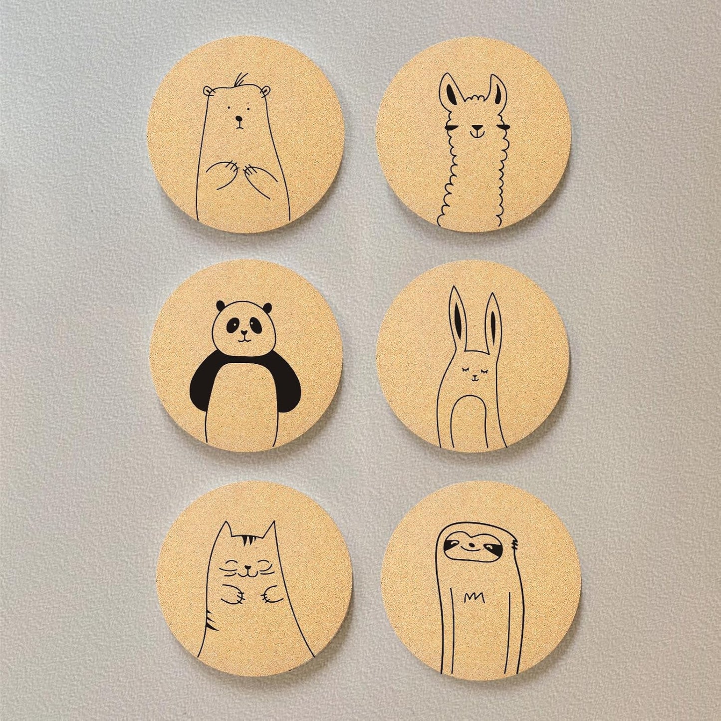 Holder / Coasters for Drinks / Animals / Set of 6
