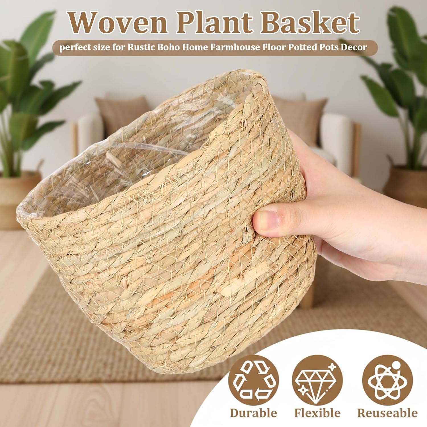 Wicker Plant Basket Bulk / Small / Rustic / Set of 24