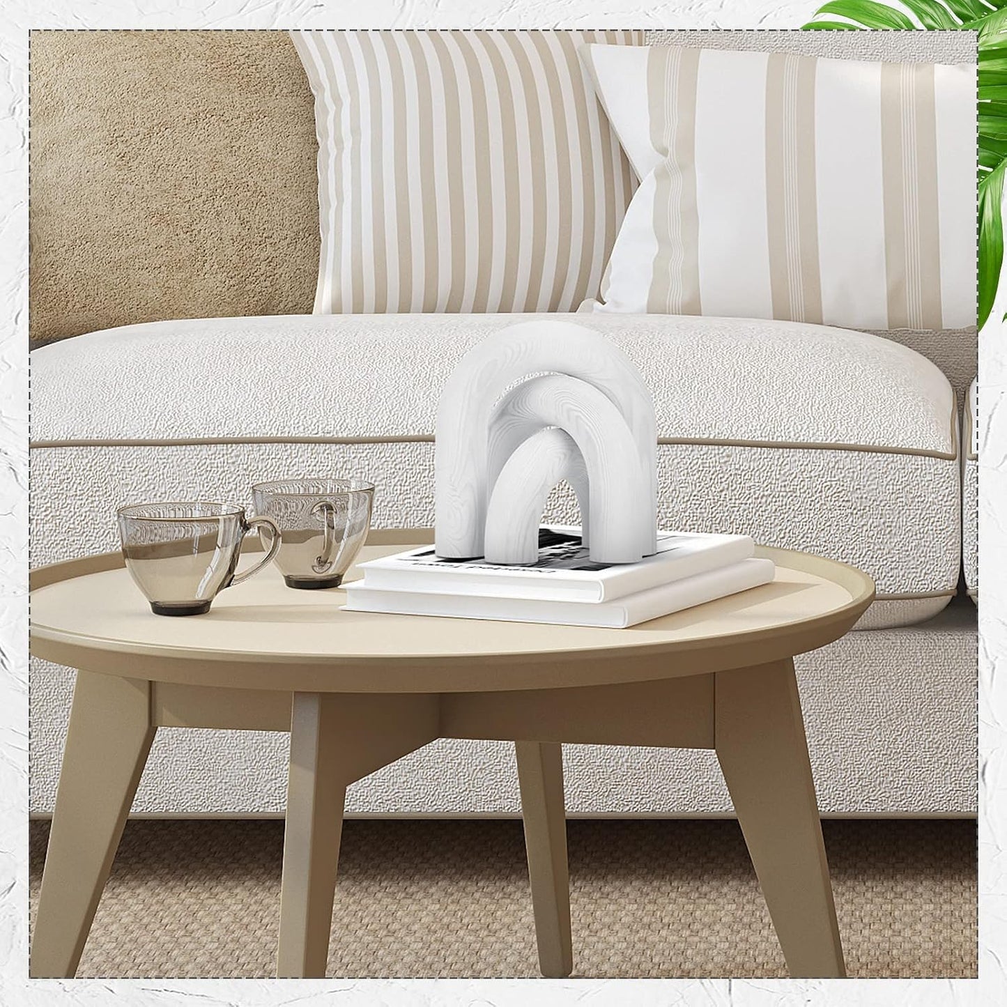 Wood Arch Decorative Shelf Objects Modern Book Shelves Decor Aesthetic Wooden / White / Set of 3