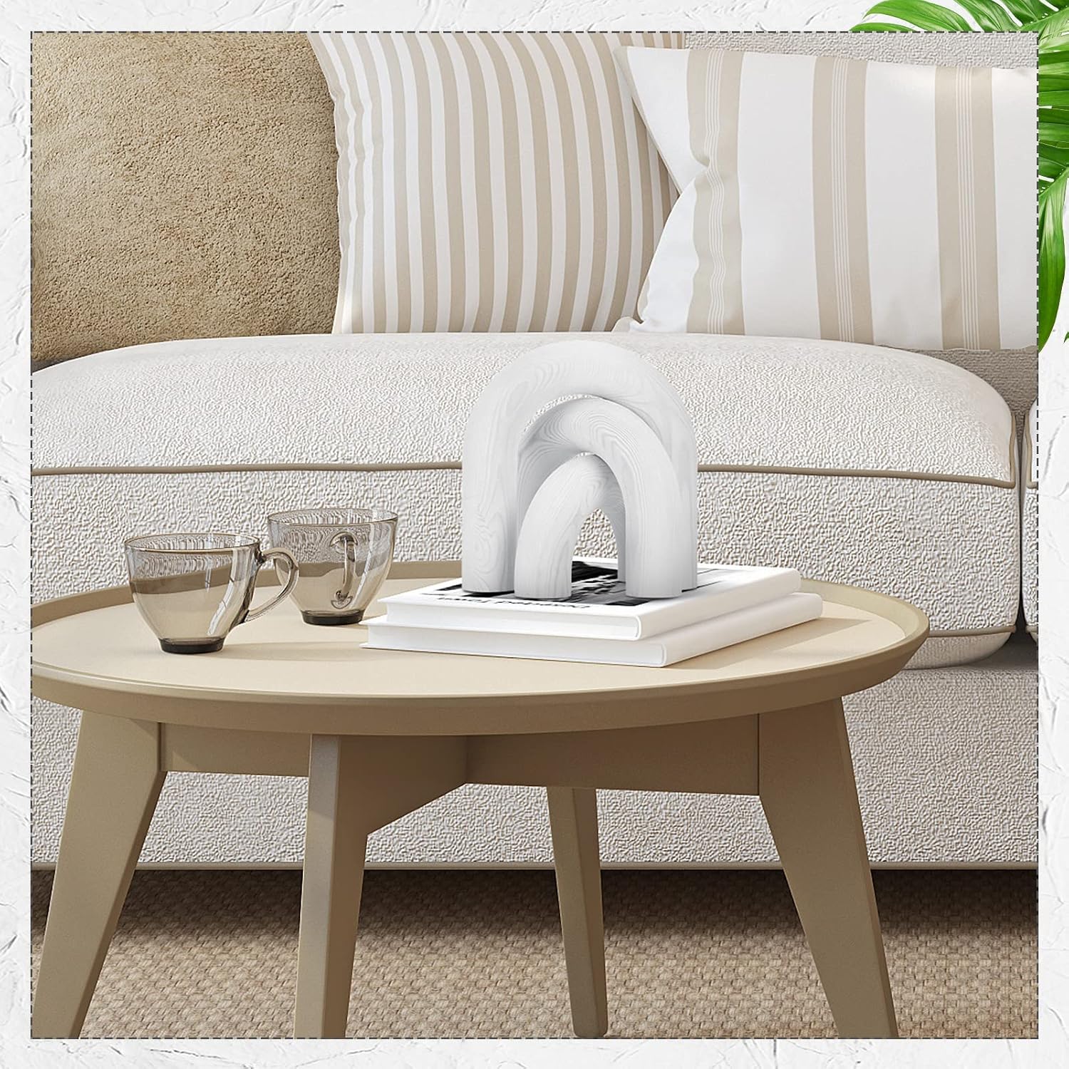 Wood Arch Decorative Shelf Objects Modern Book Shelves Decor Aesthetic Wooden / White / Set of 3