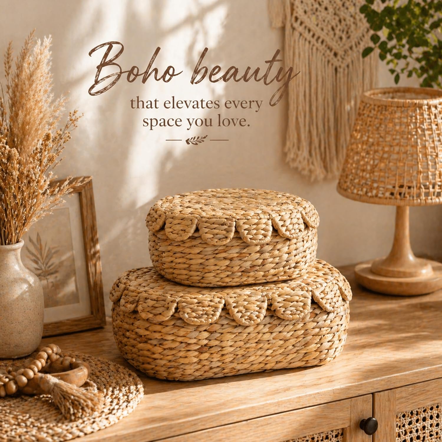 Wicker Storage Baskets / Set of 2