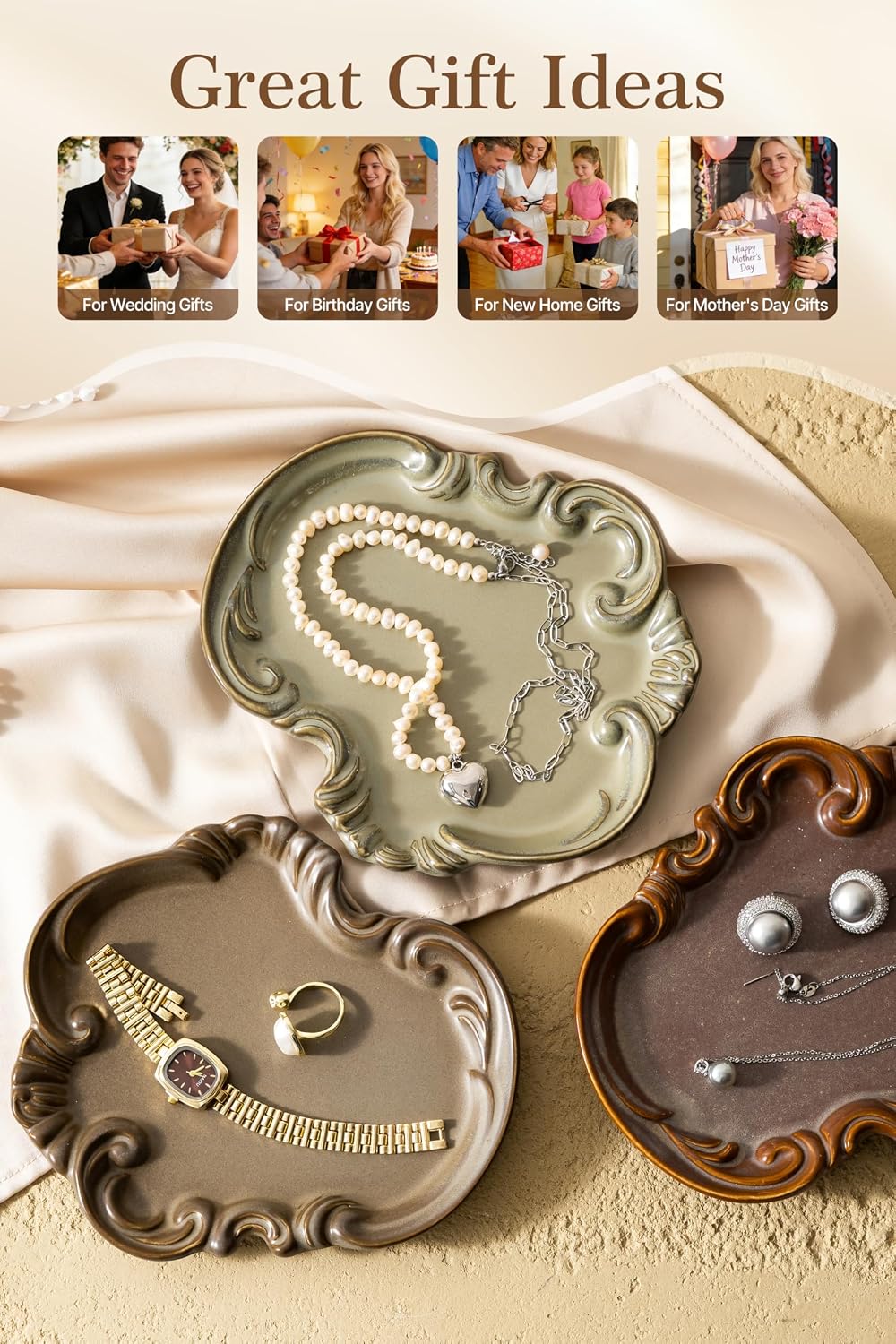 Jewelry Dish Tray / Brown