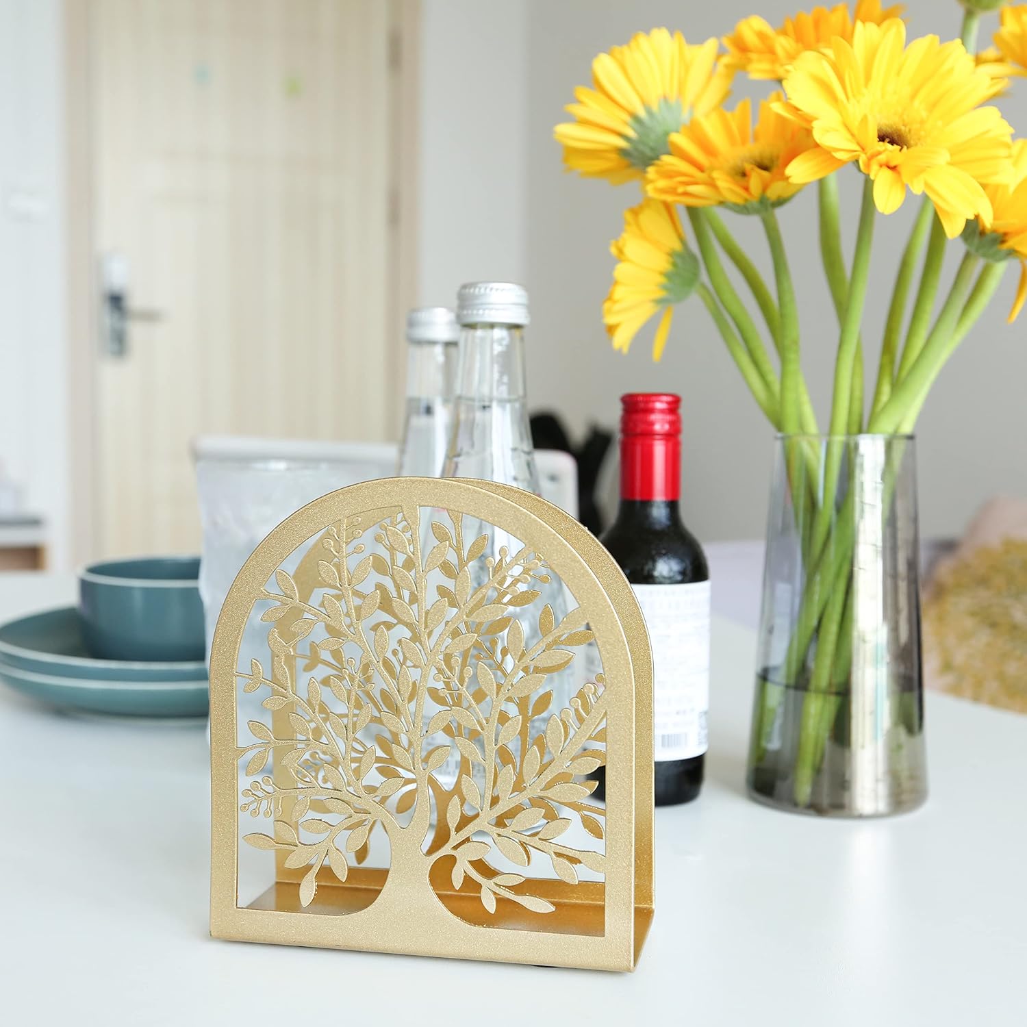 Napkin Holder / Gold Tree of Life