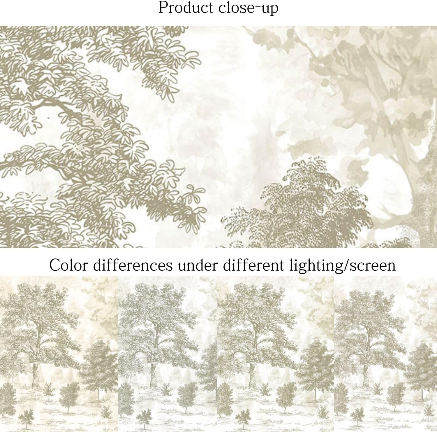 Vintage Forest Wall Murals Peel and Stick " Tree Wallpaper / 148 x 98 / Neutral / Beige