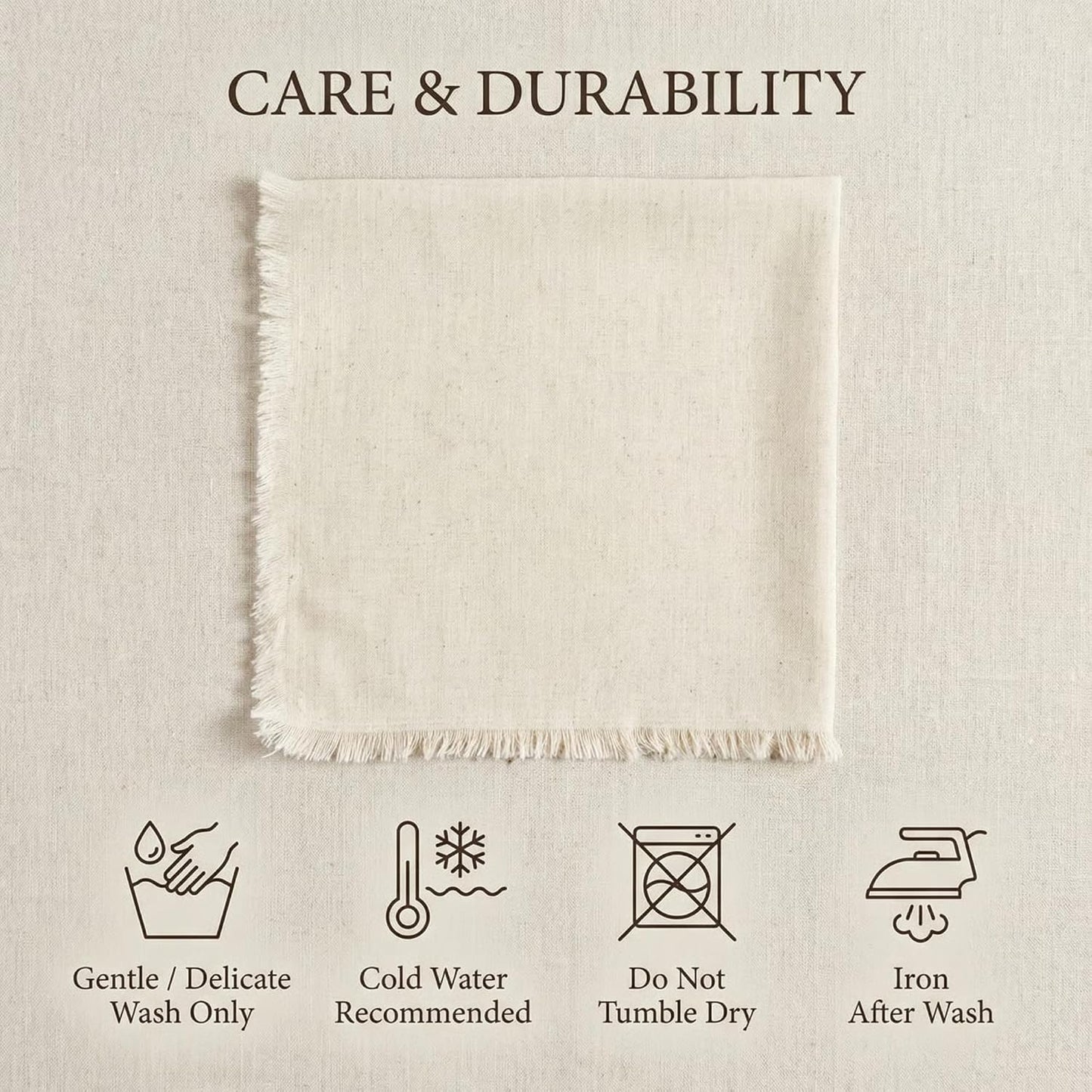 Linen Cloth Washable Cotton Dinner Napkins Wedding Party Decor | 18X18 inches , Set of 12 (Natural). Perfect for