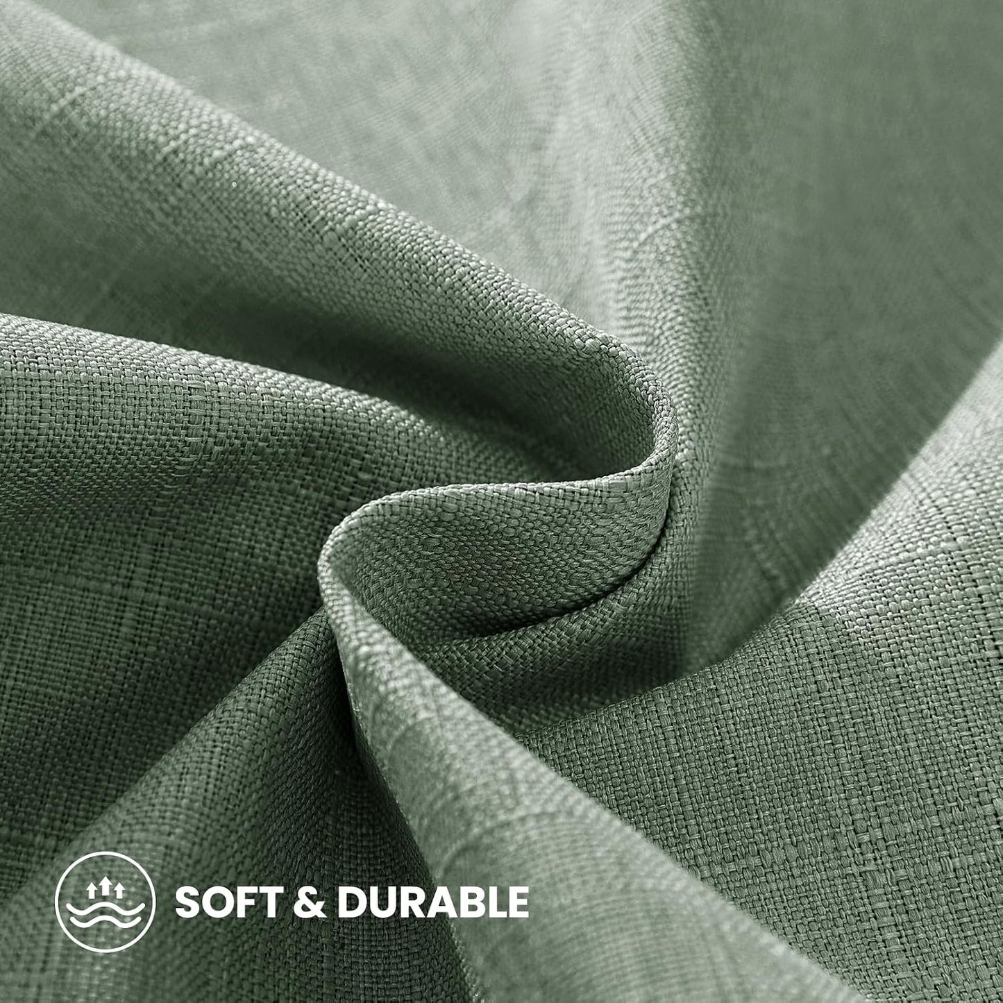 Faux Linen Pillow Covers / 20 x 12 / Dark Green / Set of 2