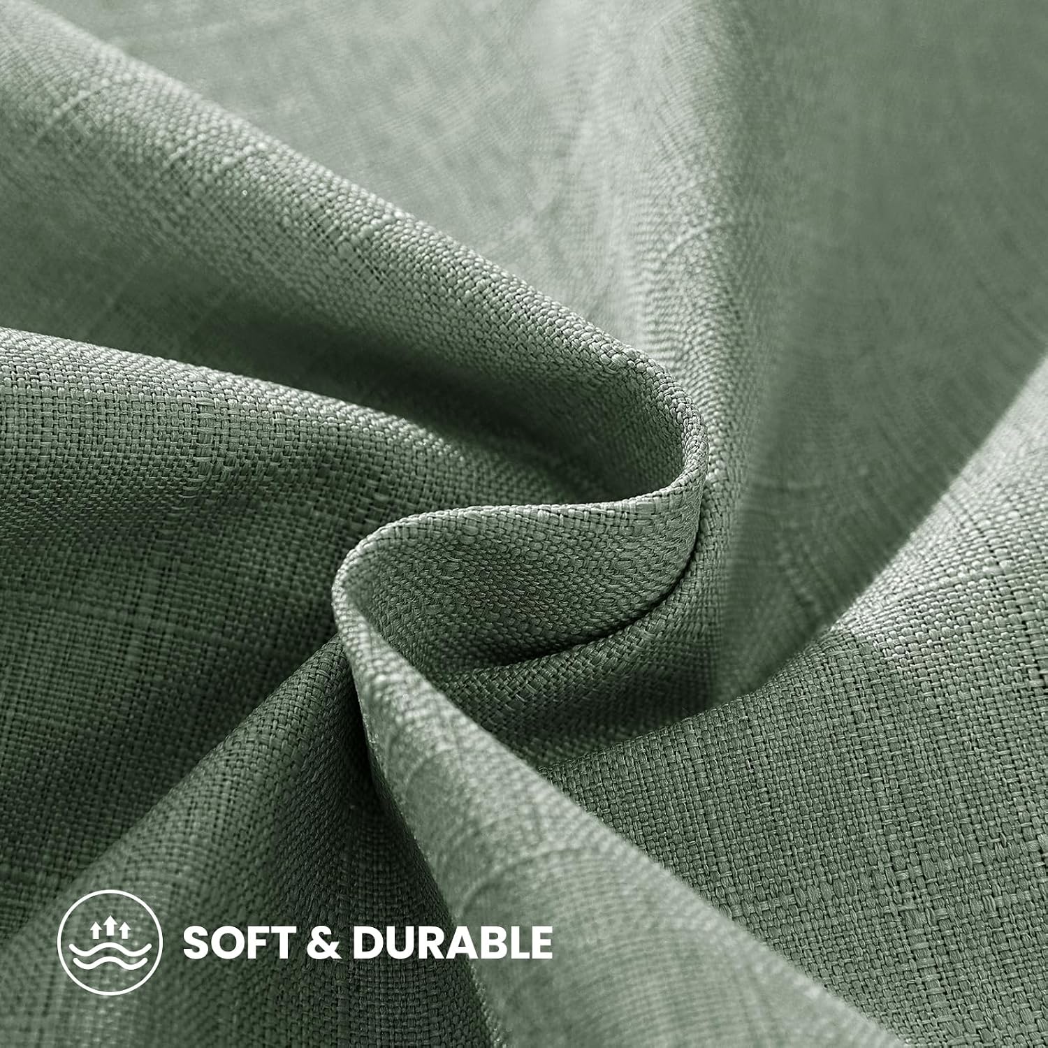 Faux Linen Pillow Covers / 20 x 12 / Dark Green / Set of 2
