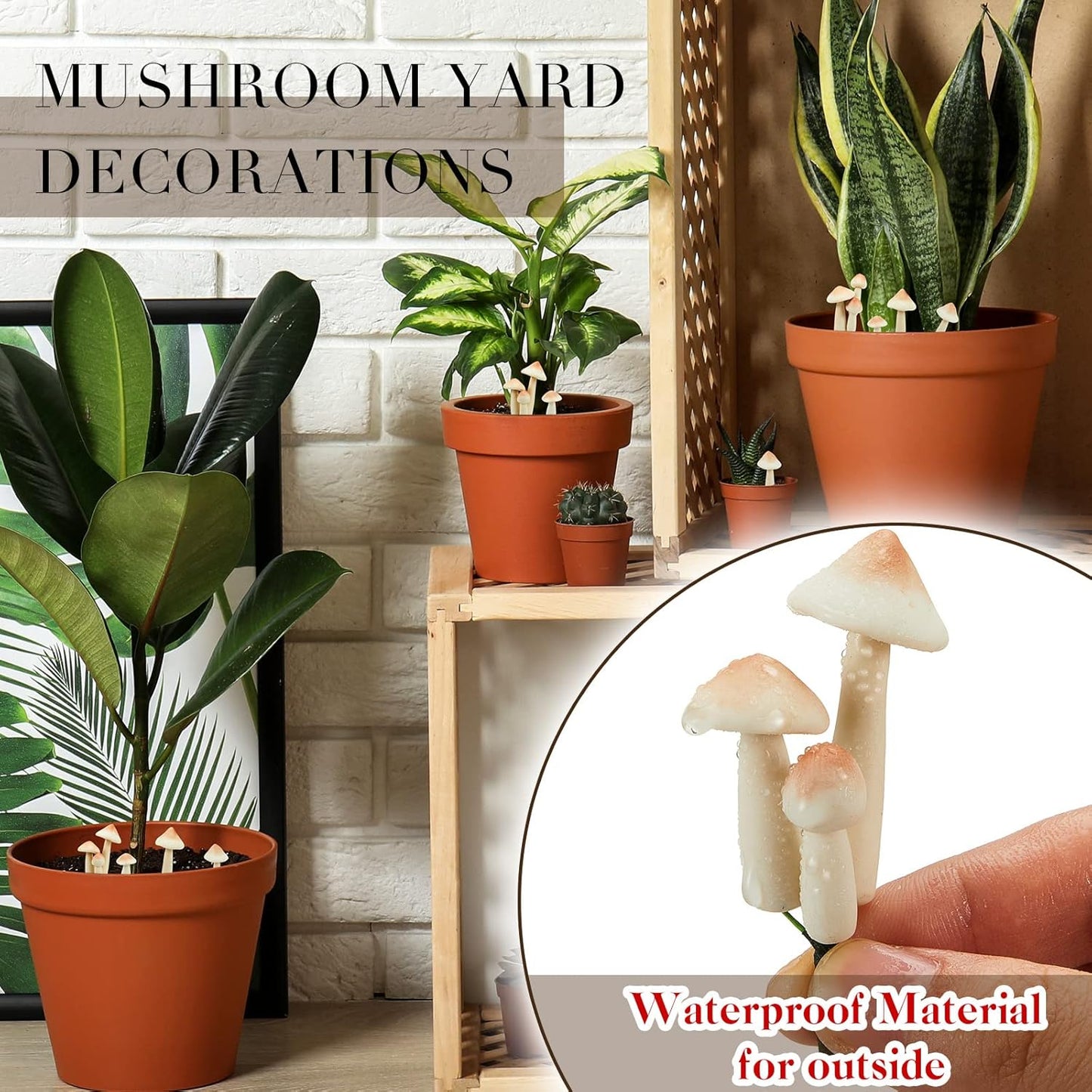 Luminous Mushroom Miniature Garden Mushrooms Outdoor Decor Waterproof Glow in The Dark / Set of 10