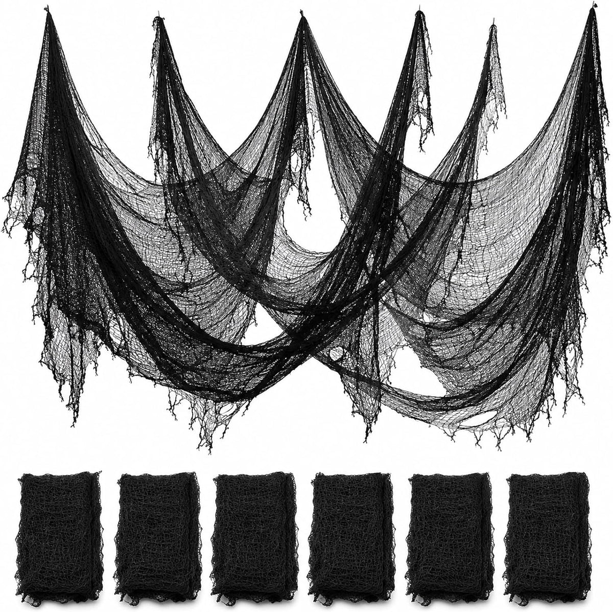 Legigo 6 Pack Halloween Creepy Cloths, Halloween Fabric Yard Decorations