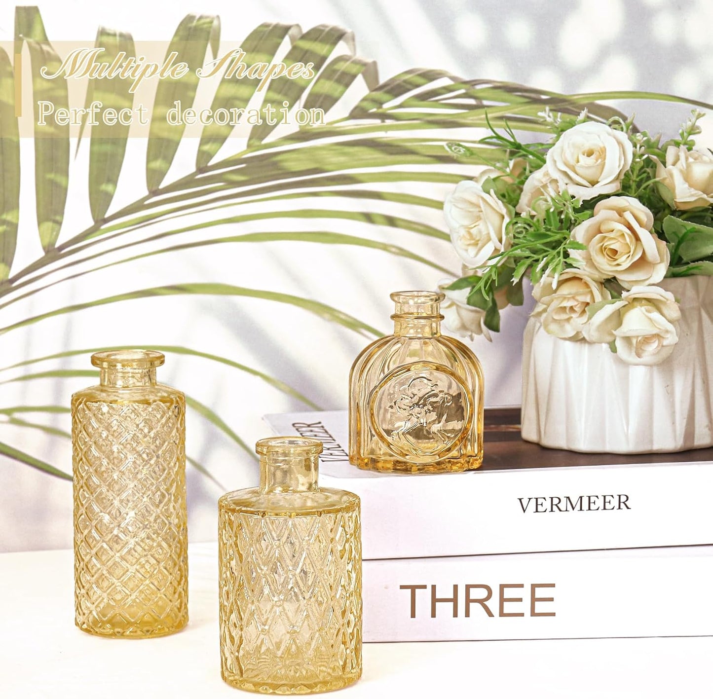 Glass Bud Vase Set / Champagne / Clear / Set of 12