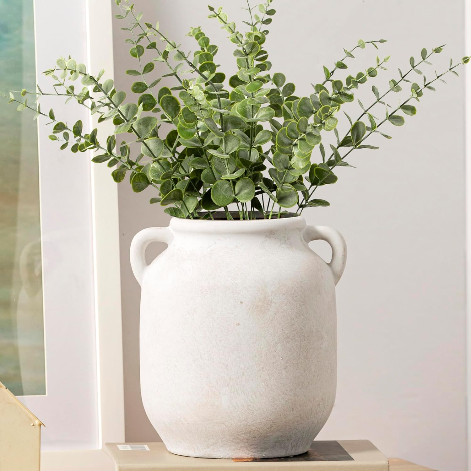 Farmhouse Rustic Table Vases / 7.6" Rustic / White / 7.6 Inch