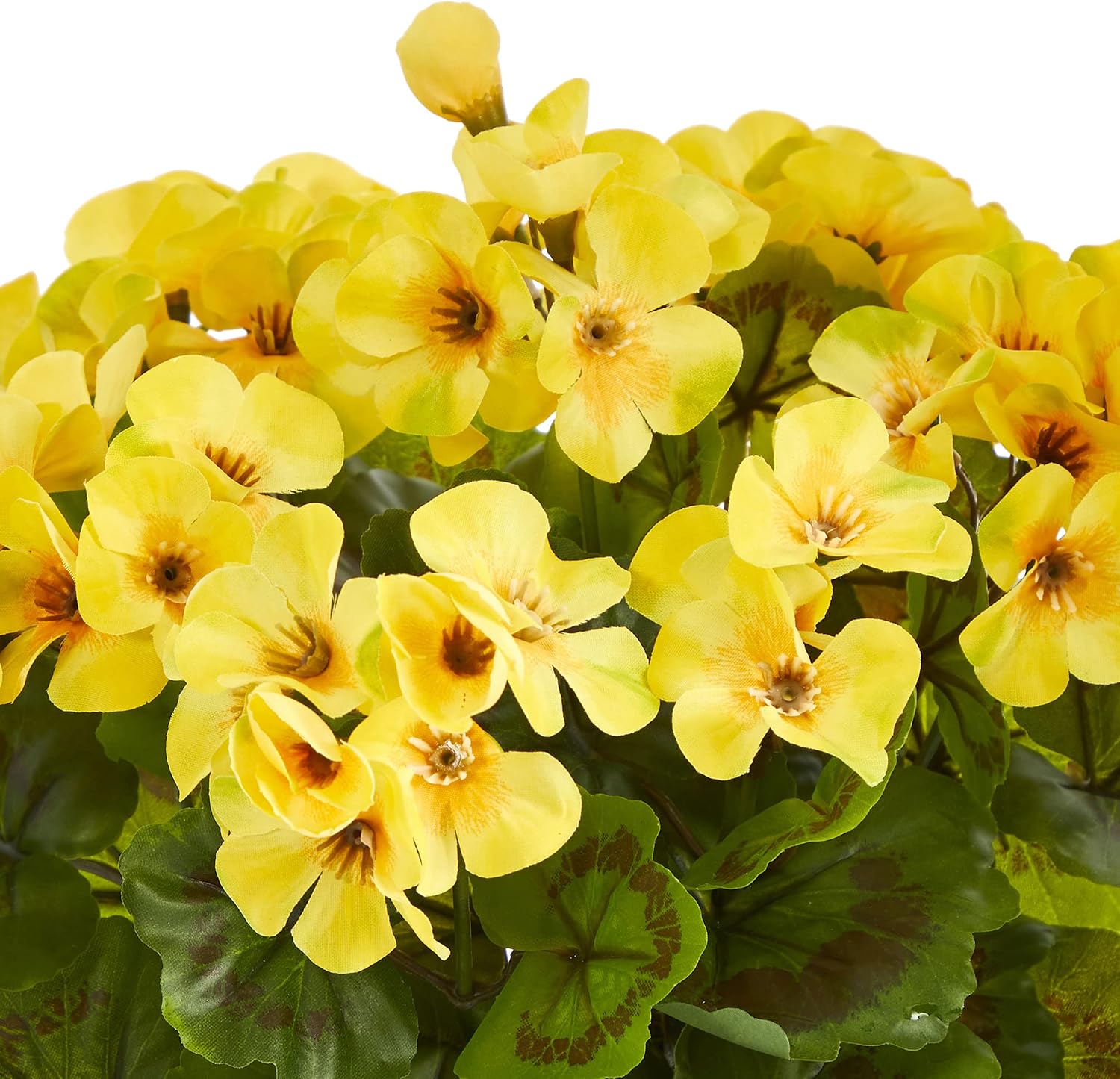 . Geranium Artificial Plant in Ceramic Planter UV Resistant / Yellow / 11 Inch