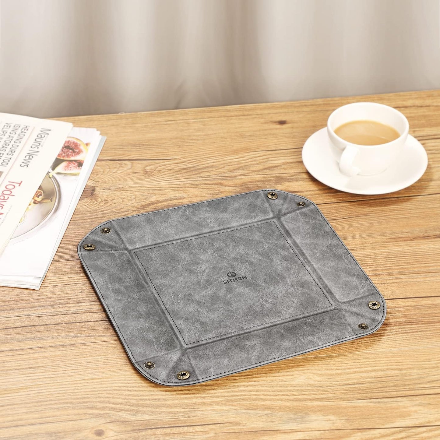 Valet Tray Desktop Storage Organizer / Gray