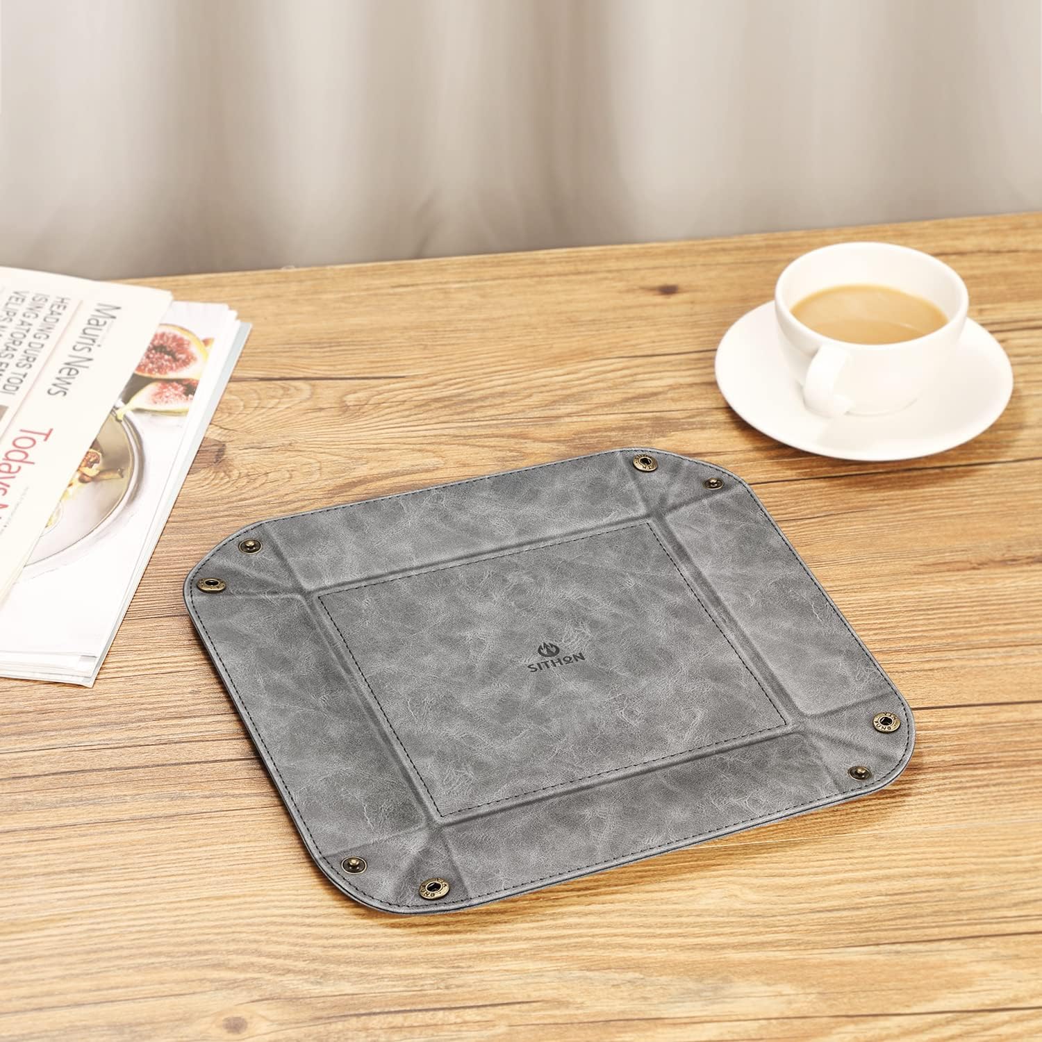 Valet Tray Desktop Storage Organizer / Gray