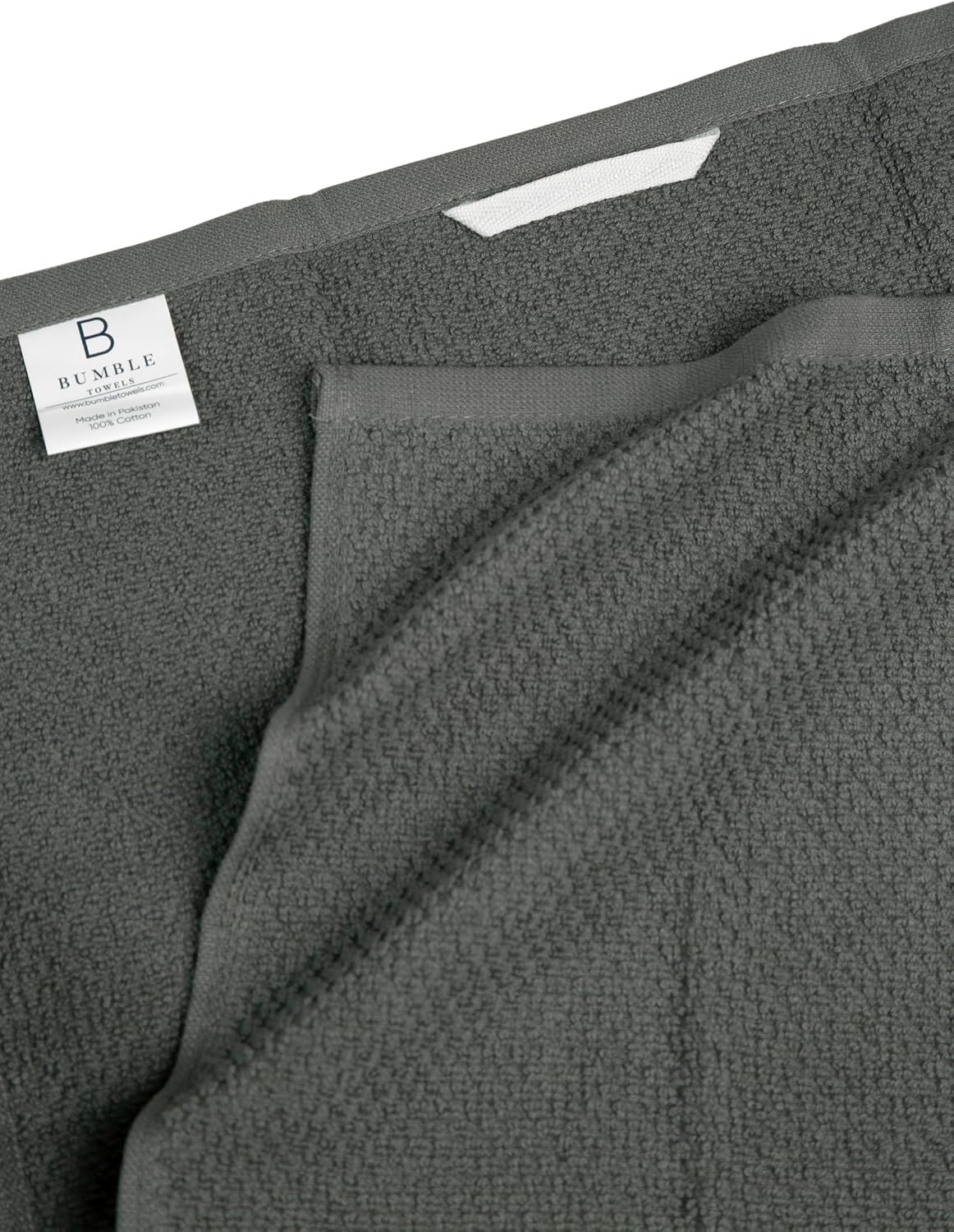 Bumble Kitchen Towels 6 Pack 100% Cotton 16"x26" - Grey Wide Stripe | 430 GSM Soft Kitchen Hand Towels with Hanging