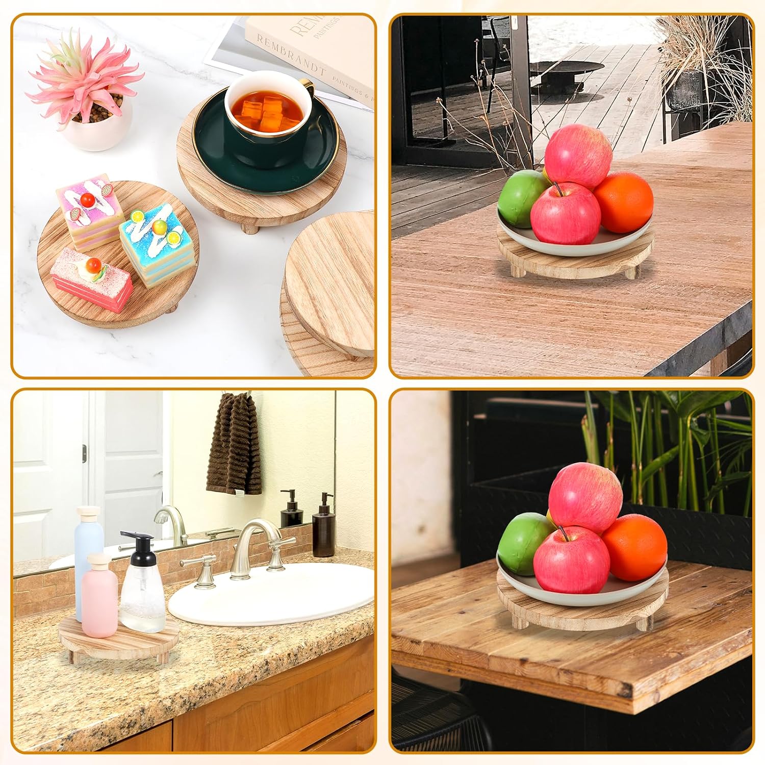 Wooden Risers Display Stands / Set of 4