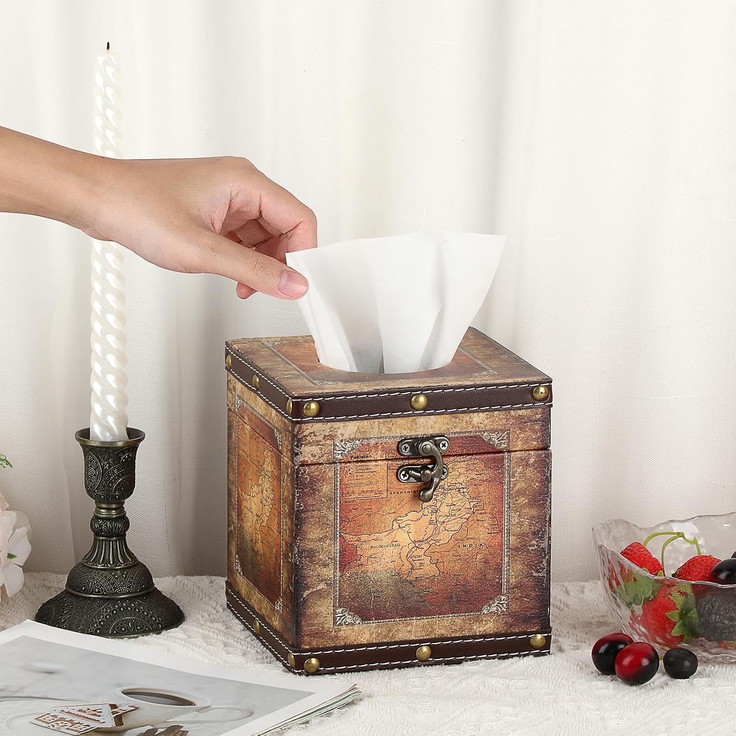 Wooden Aesthetic Tissue Box Cover