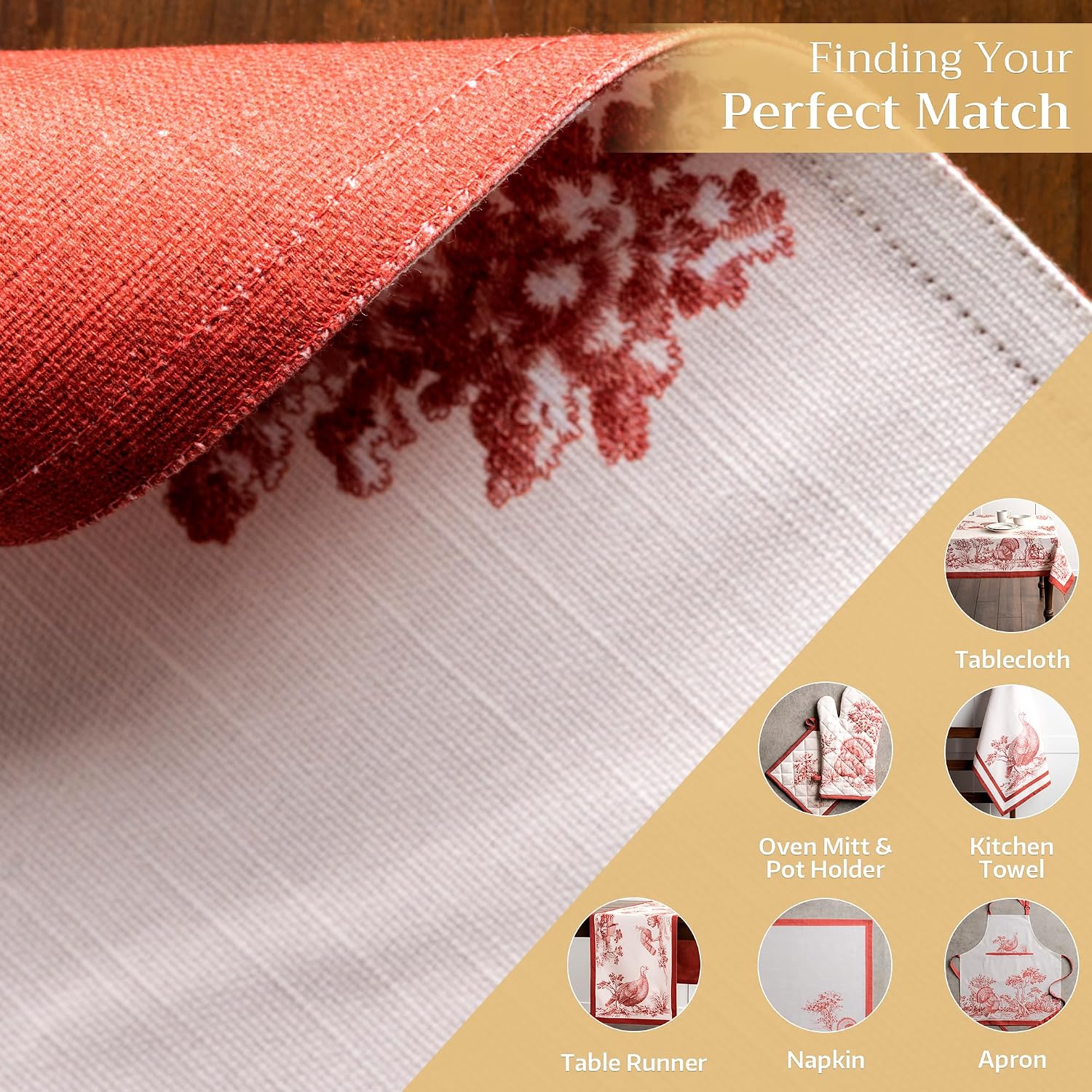 Maison d' Hermine Placemats Set of 4 Reusable 100% Cotton (13"x19") | Cloth Place Mats Washable Table Mats for Kitchen