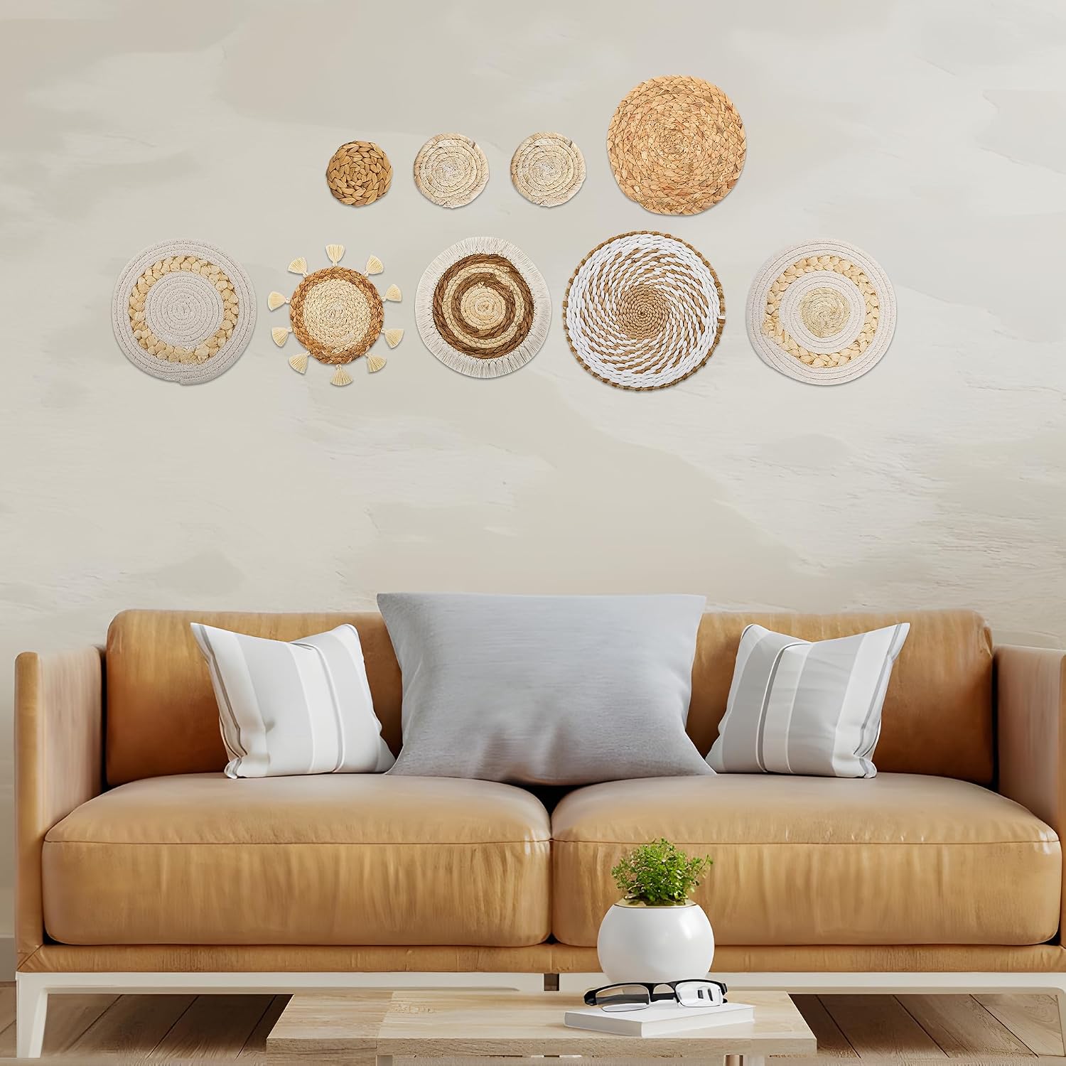 Boho Wall Basket Decor / Set of 9