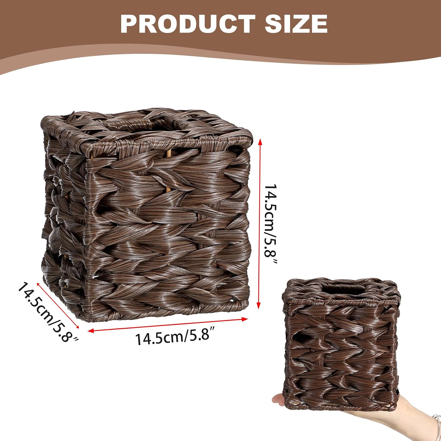 Wicker Tissue Box Cover / Coffee