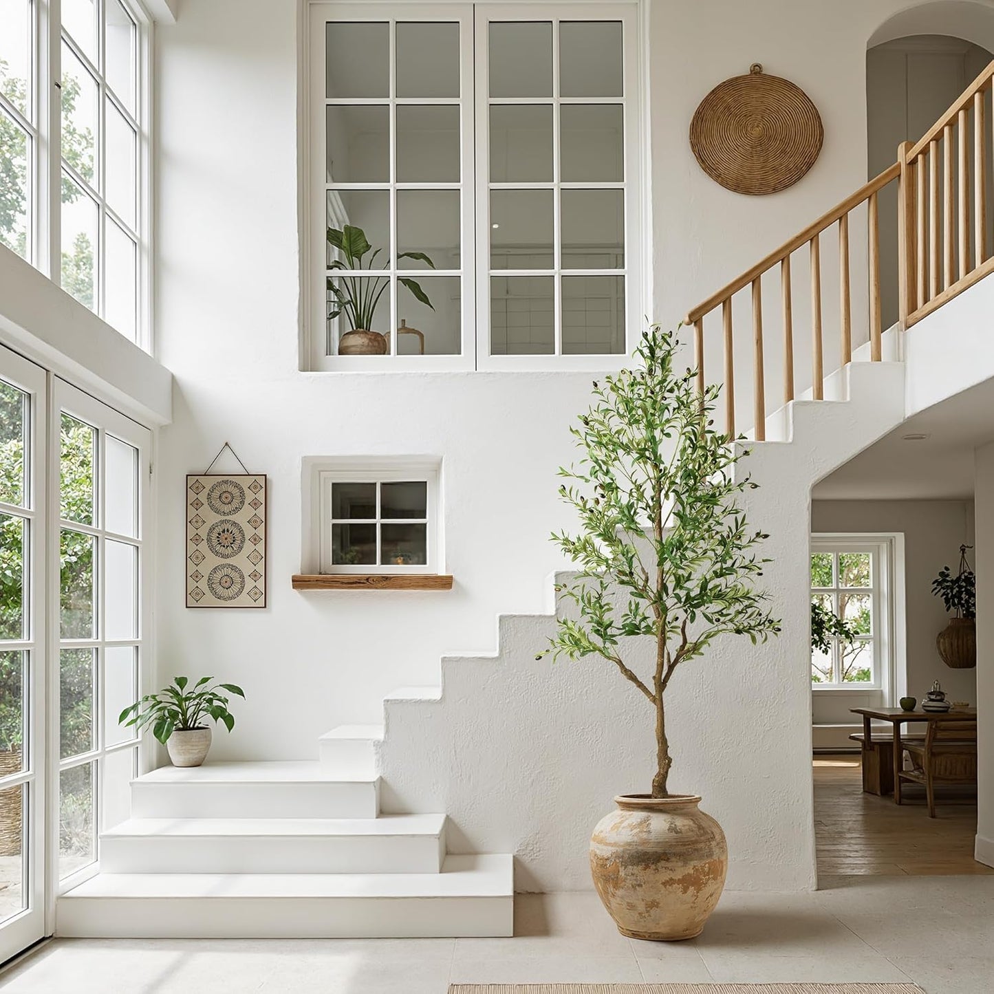 Planter / Fake Tall Plants / 7ft / Natural