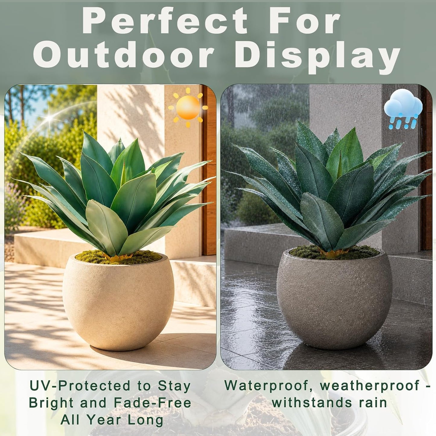 Faux Yucca Floor Plants / Green / 25in