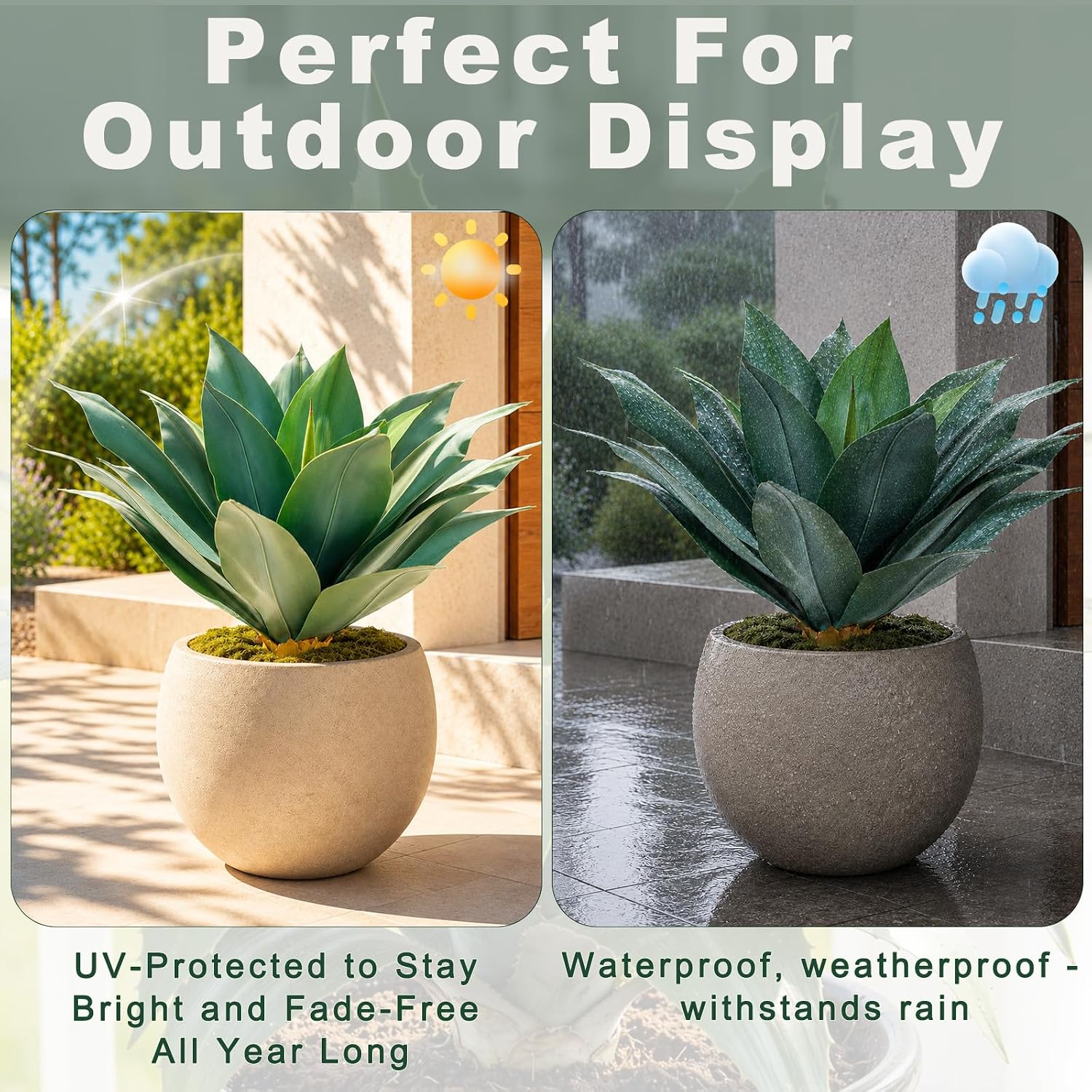 Faux Yucca Floor Plants / Green / 25in