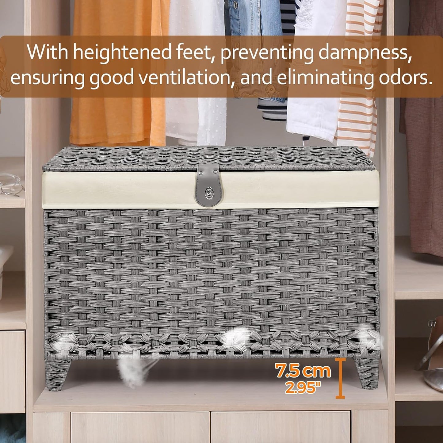 Rattan Shelf Basket / 160L / Grey