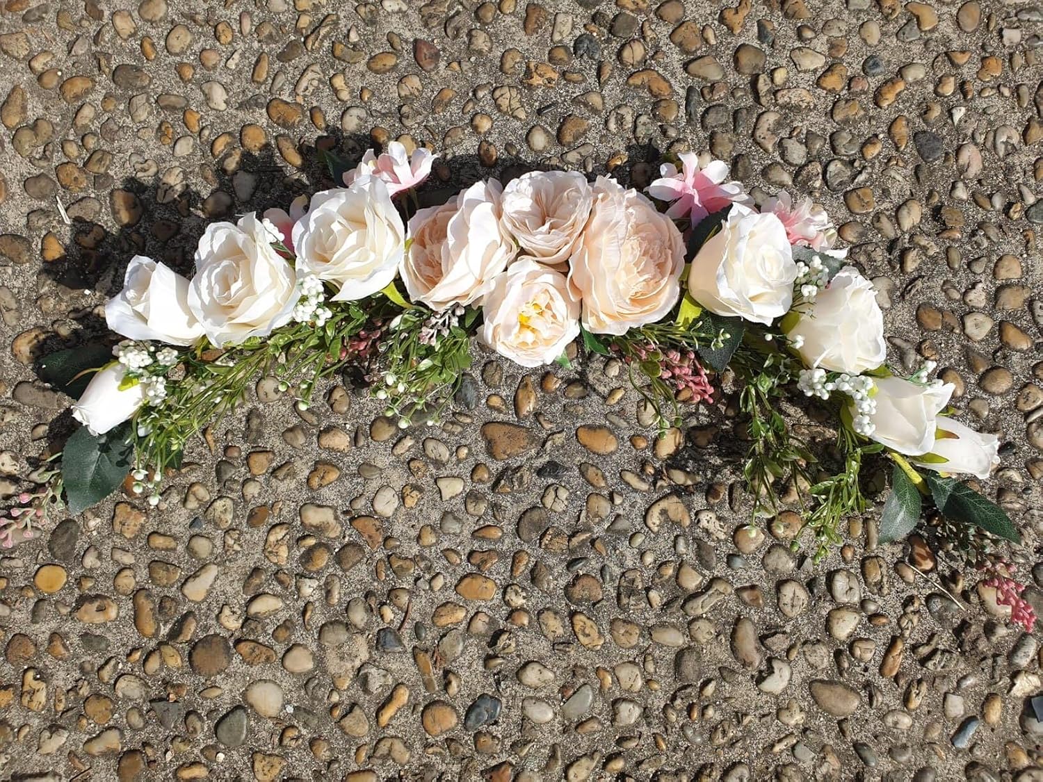 Artificial Flower Swag for Door / Champagne