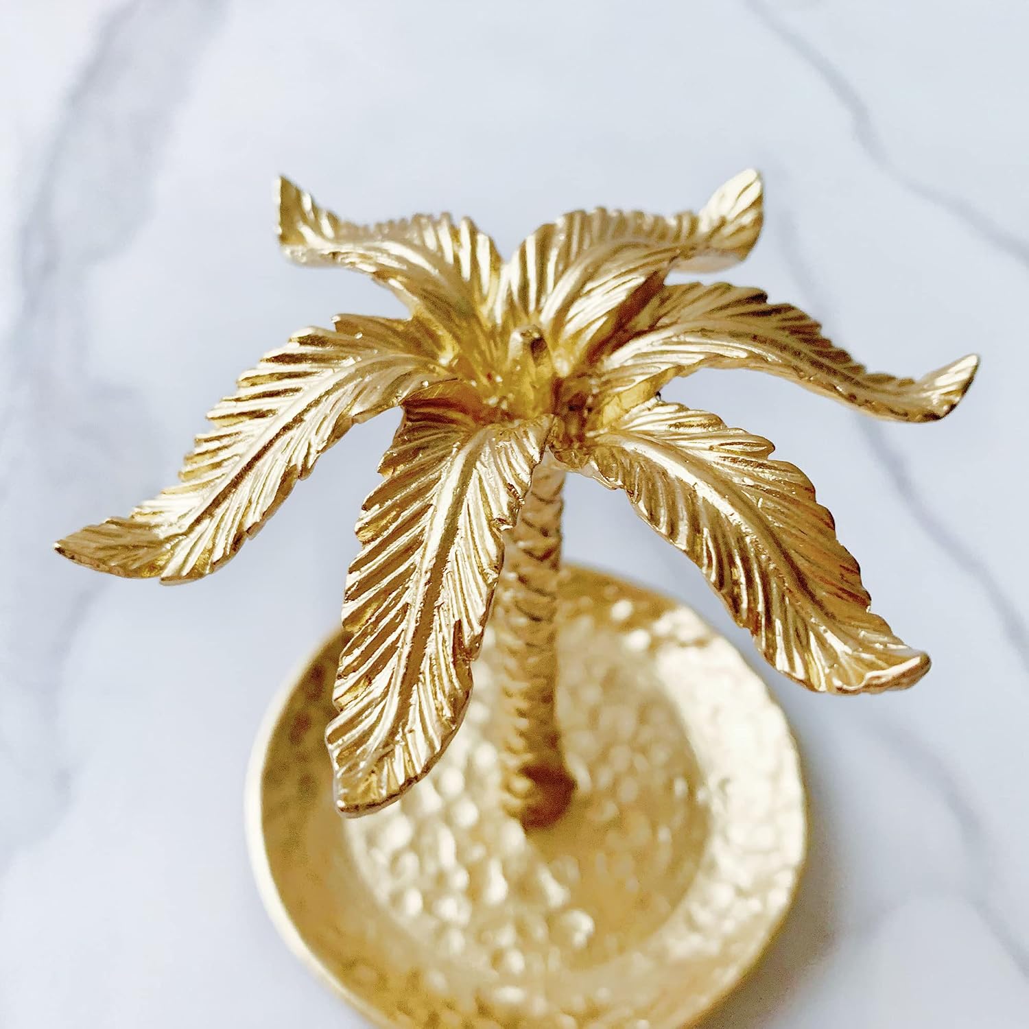 Metal Ring Dish Holder for Jewelry / Coconut Tree-gold