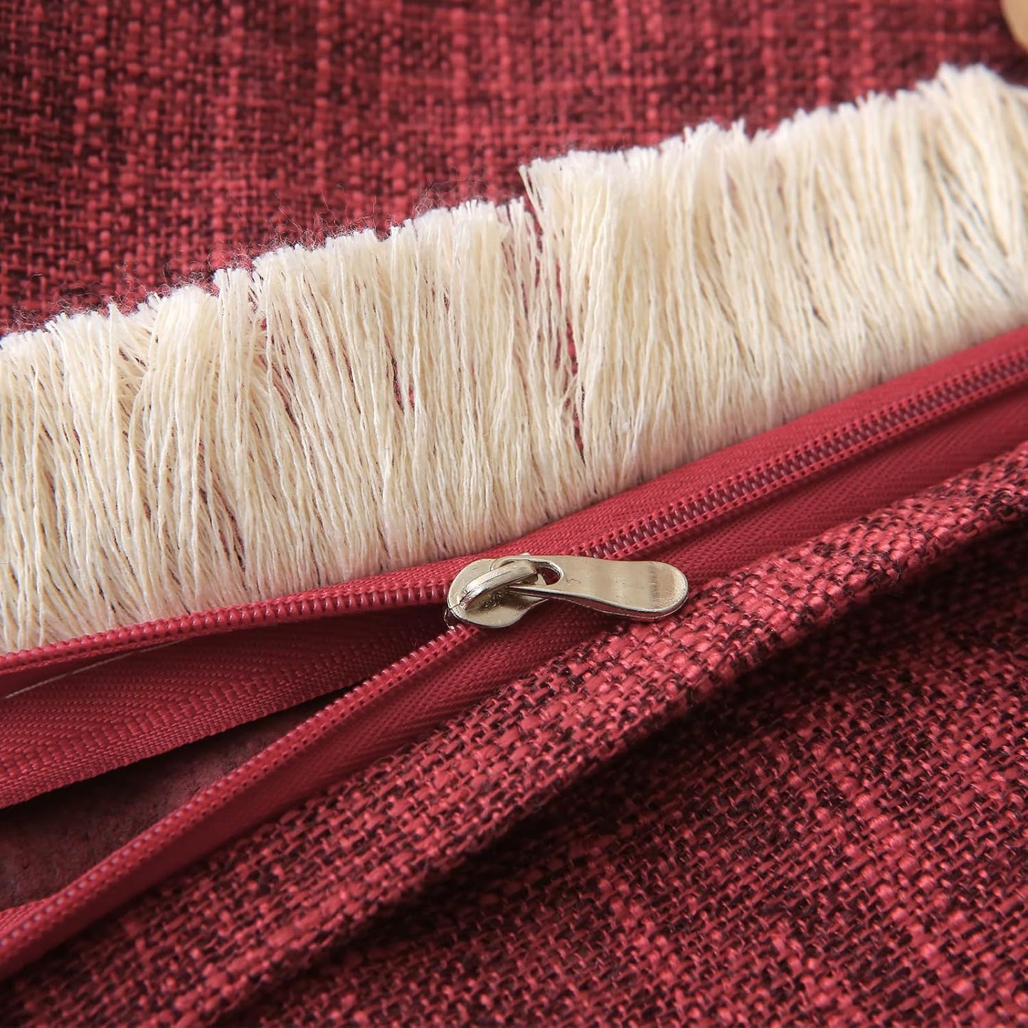 Rectangle Christmas Boho Decorative Throw Pillow Covers / Burgundy / 20 x 12