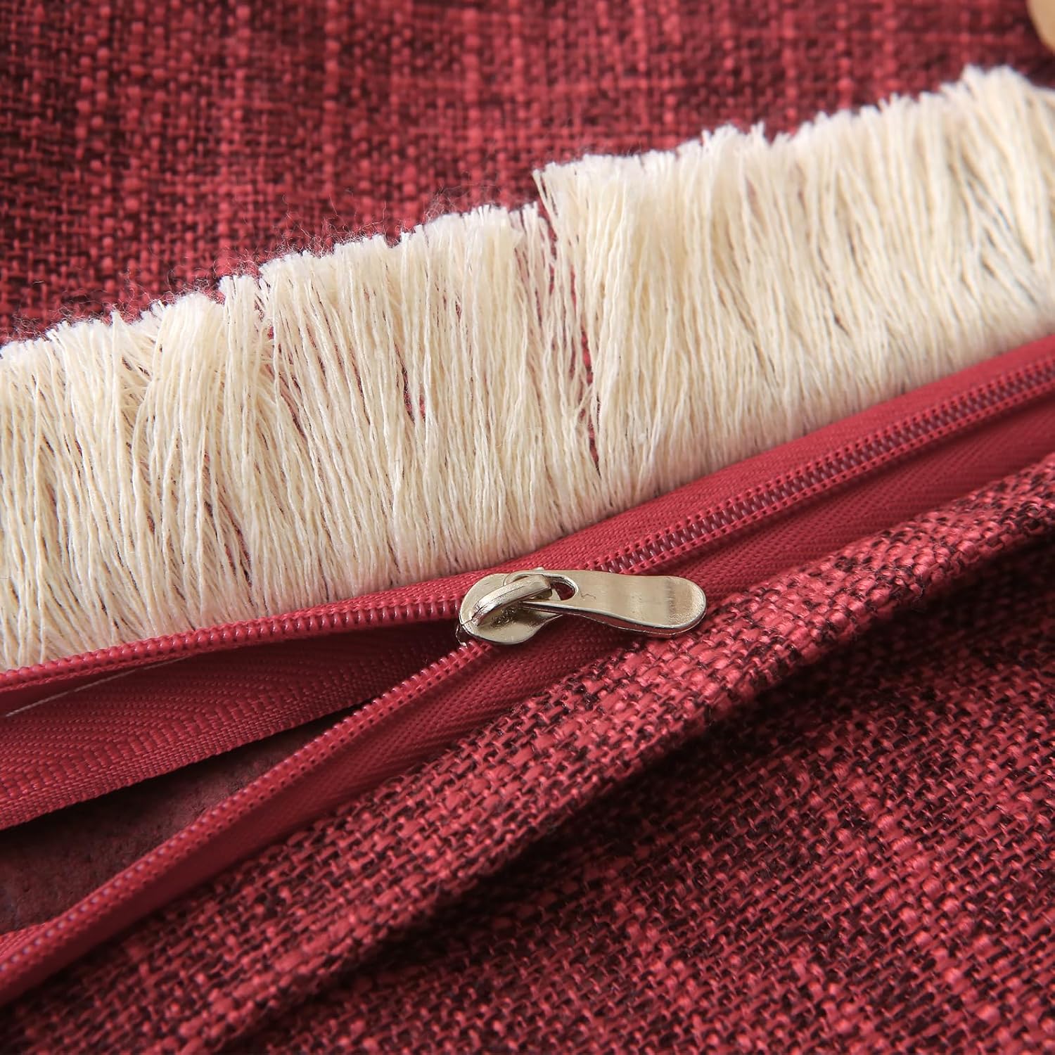 Rectangle Christmas Boho Decorative Throw Pillow Covers / Burgundy / 20 x 12
