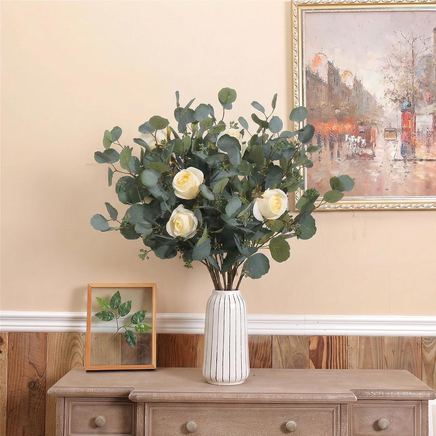 Buds Faux Greenery Branches Fake Plants / 28"/ / Green / Set of 3