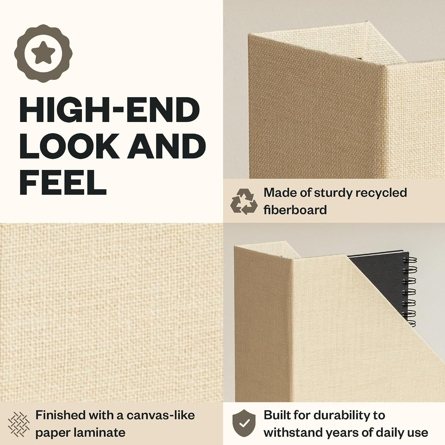 Bigso Estelle Magazine File - Magazine Holder and Organizer for Papers and Catalogs with Leather Handle - Magazine File