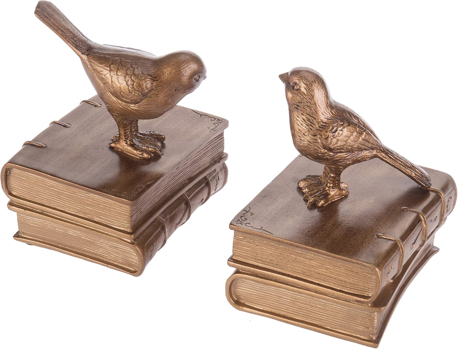 Vintage Resin Bookends / Gold