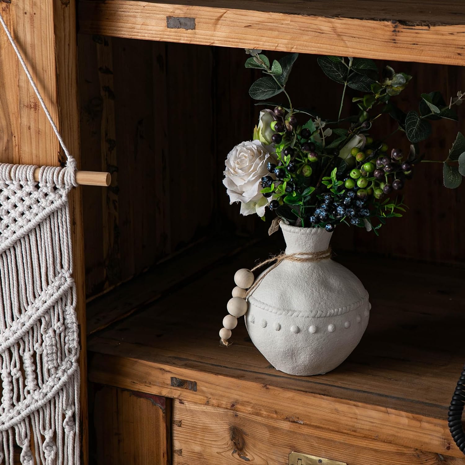 Rustic Ceramic Vase / White - Large