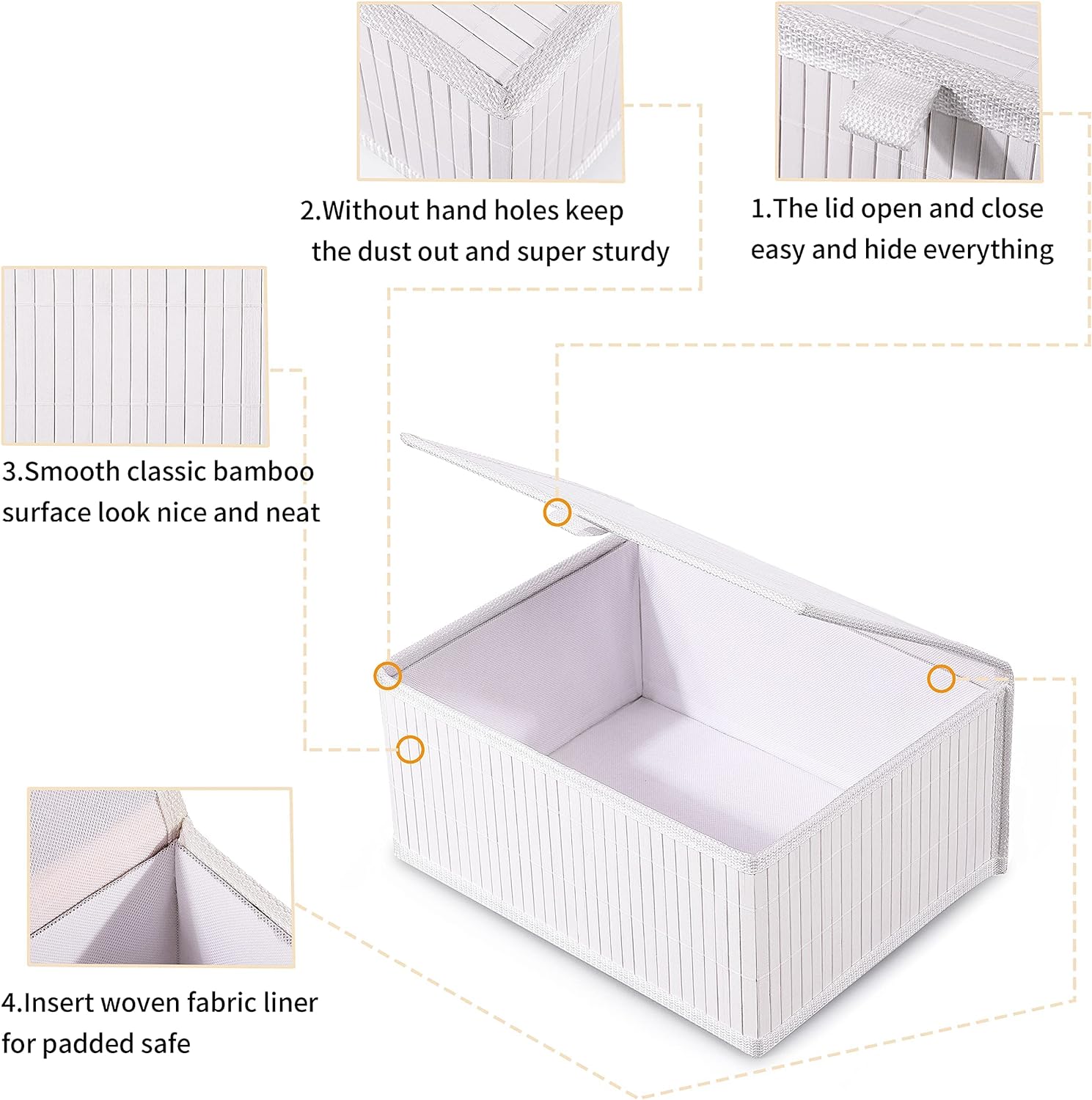 Woven Lined Storage Basket / Pure White / Set of 3