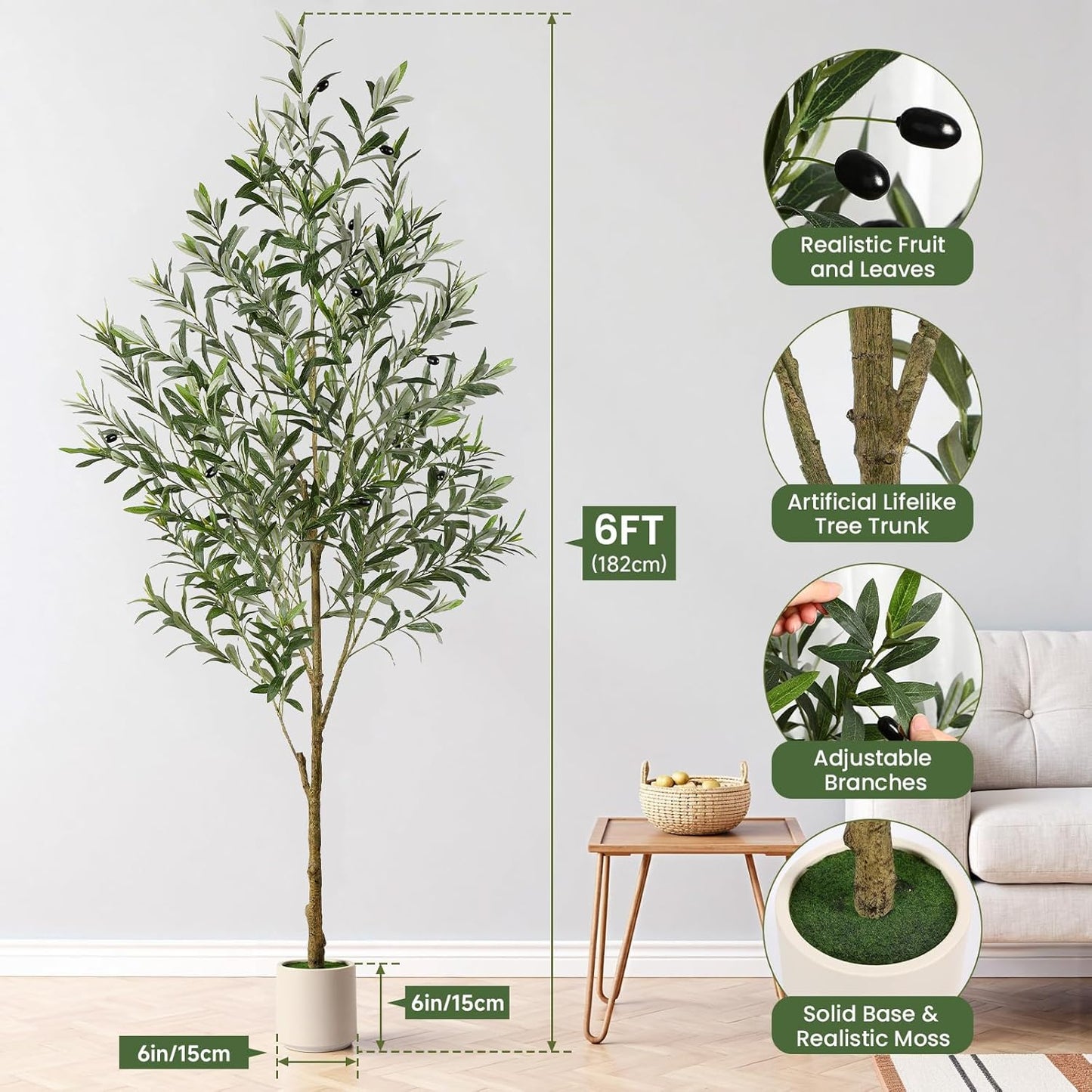 Faux Silk Plant / 6ft / 6 Inch