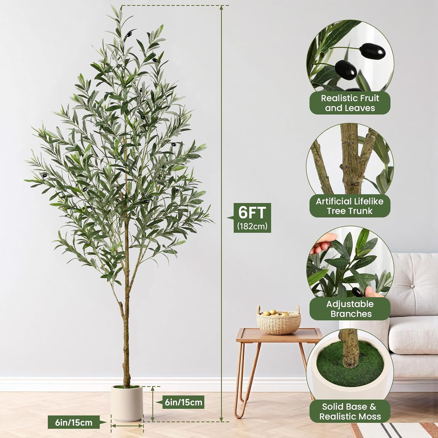 Faux Silk Plant / 6ft / 6 Inch