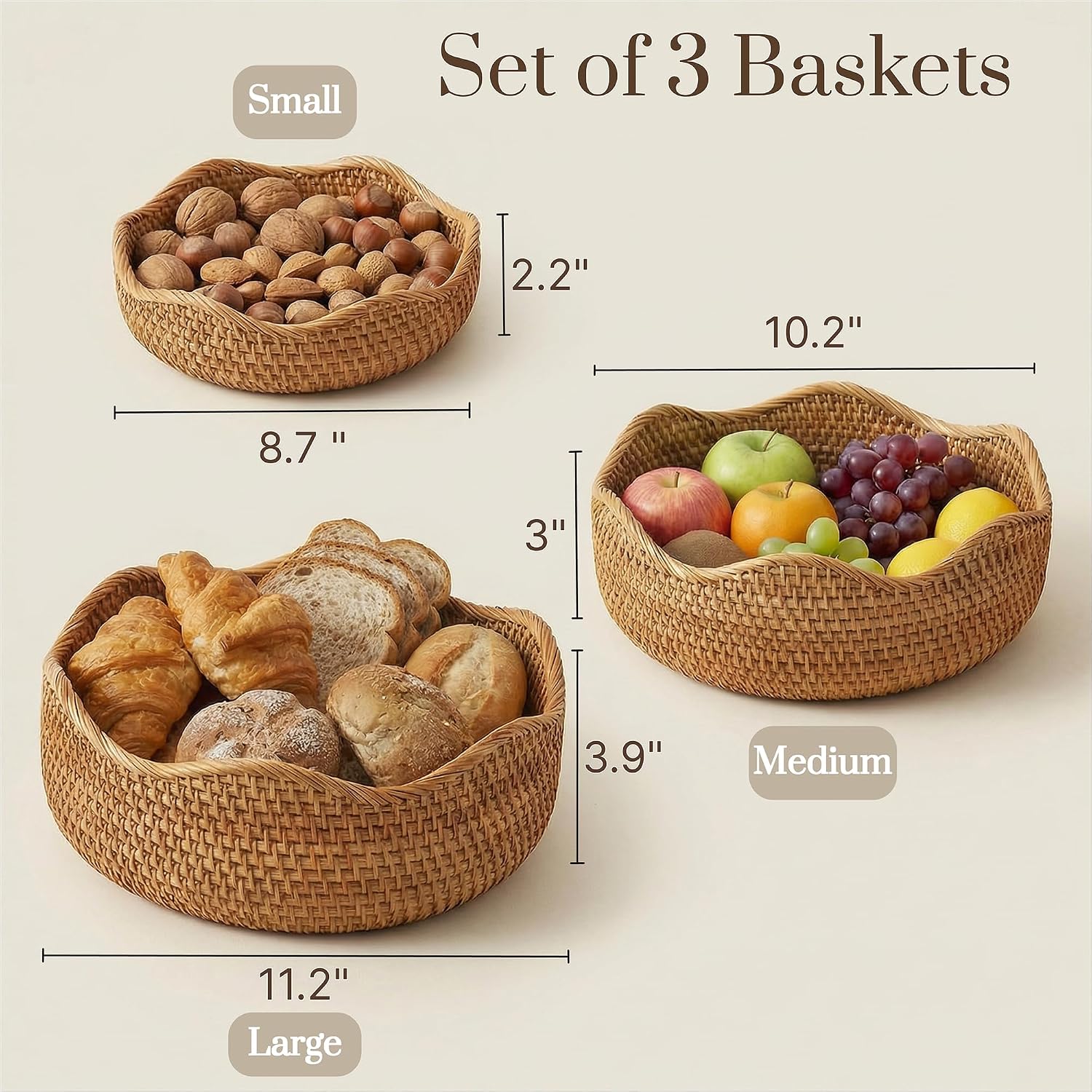 Rattan Bread Basket / Natural S