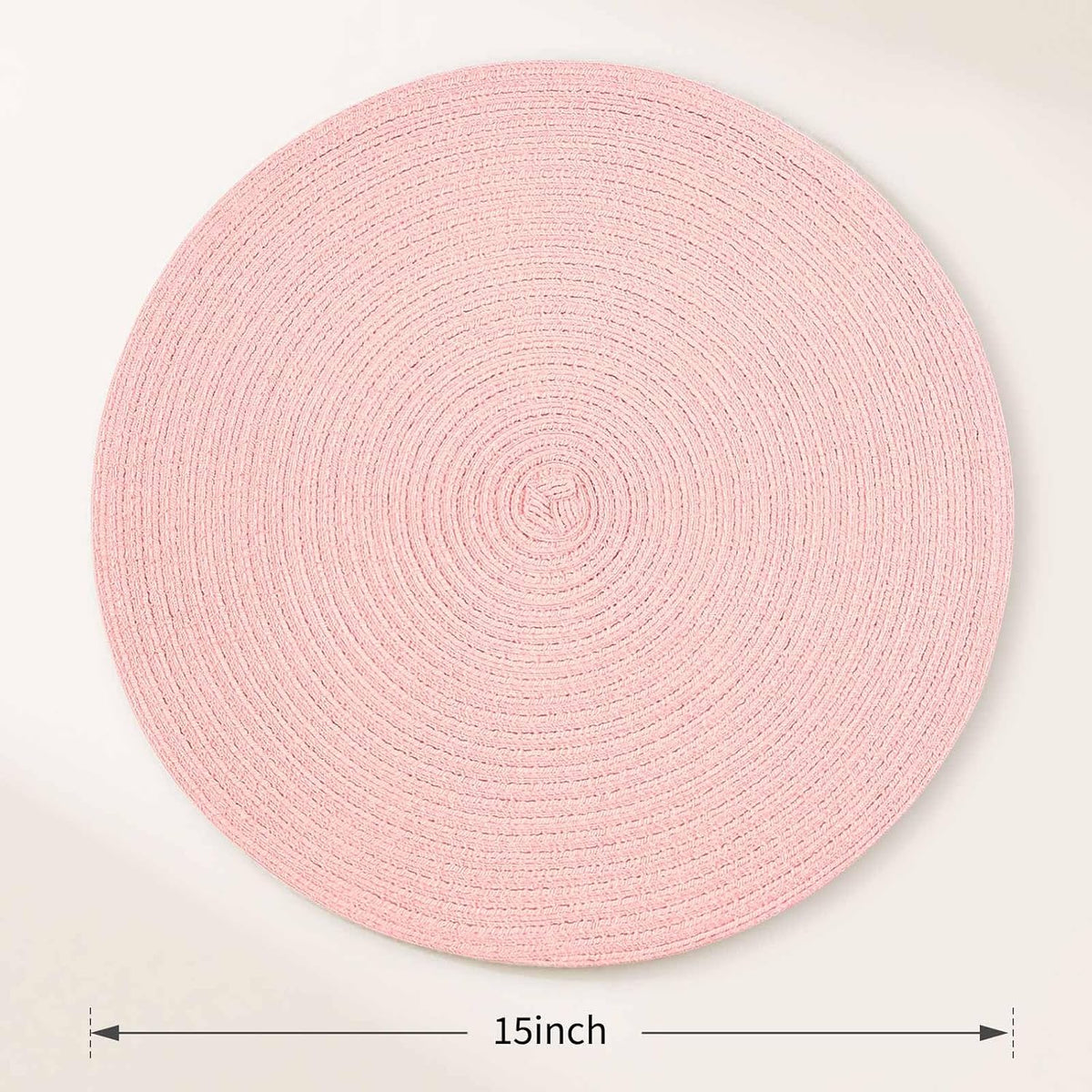 FunWheat Round Braided Placemats Set of 8 Place mats for Dining Tables Woven Heat Resistant Table Mats 15 inch