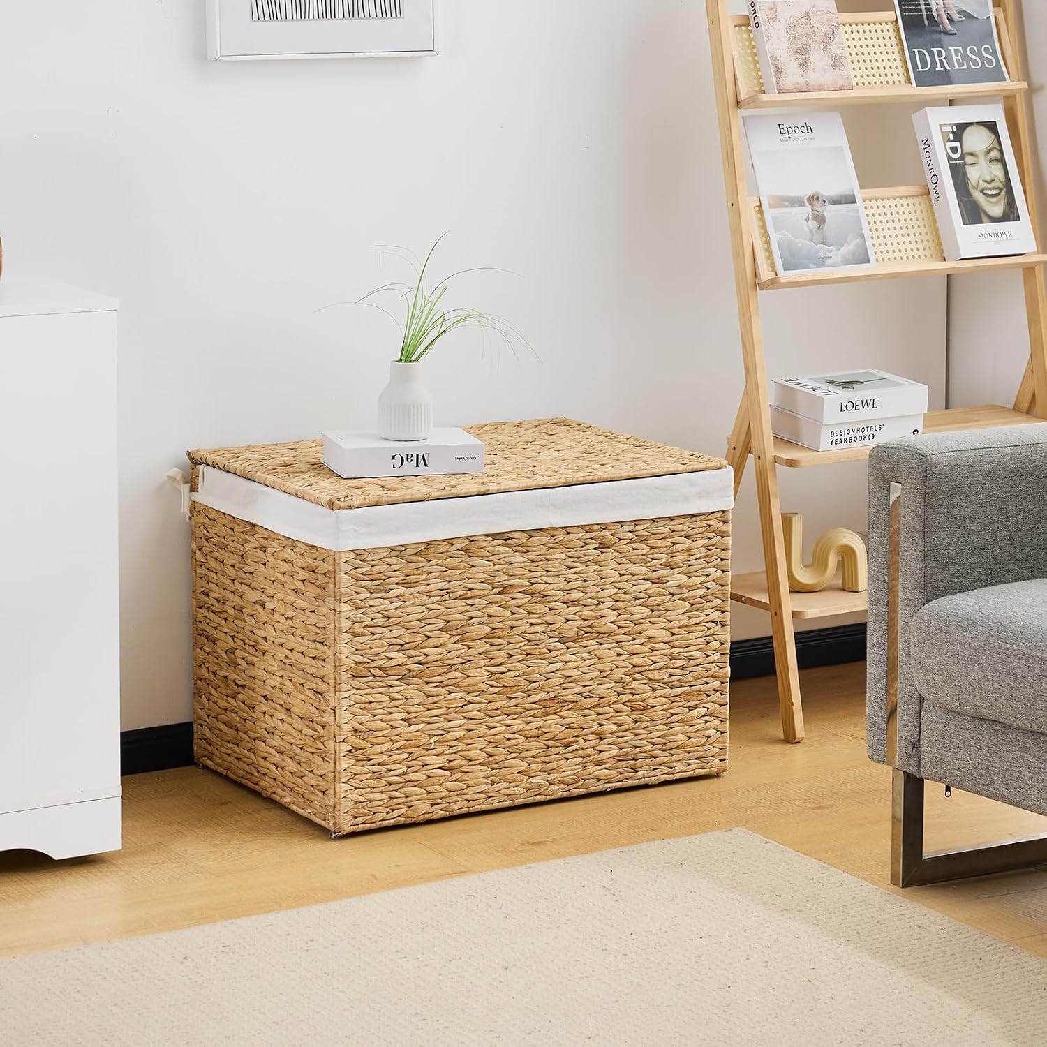 46.2 Gallon Wicker Shelf Basket / Natural / 27.6"L x 19.7"W x 19.7"H