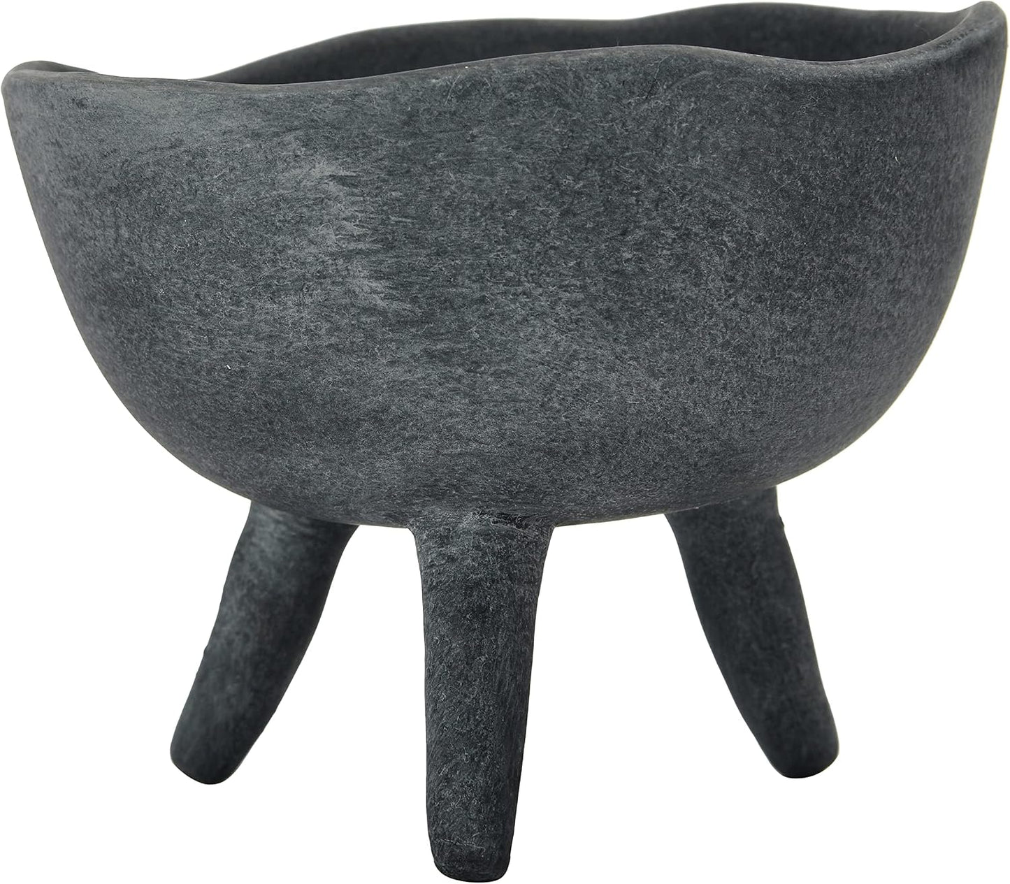 Creative Co-Op Boho Terracotta Footed Bowl / Slate Grey / Set of 4