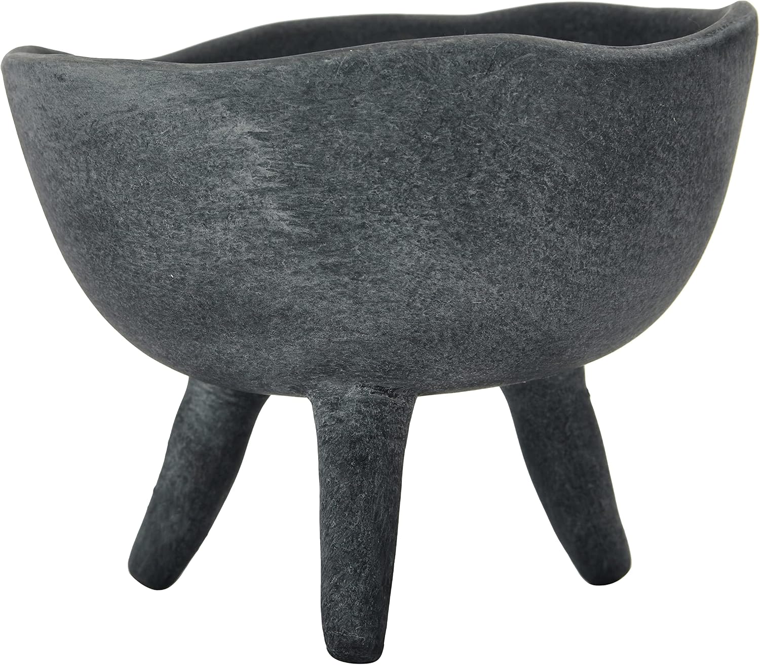 Creative Co-Op Boho Terracotta Footed Bowl / Slate Grey / Set of 4